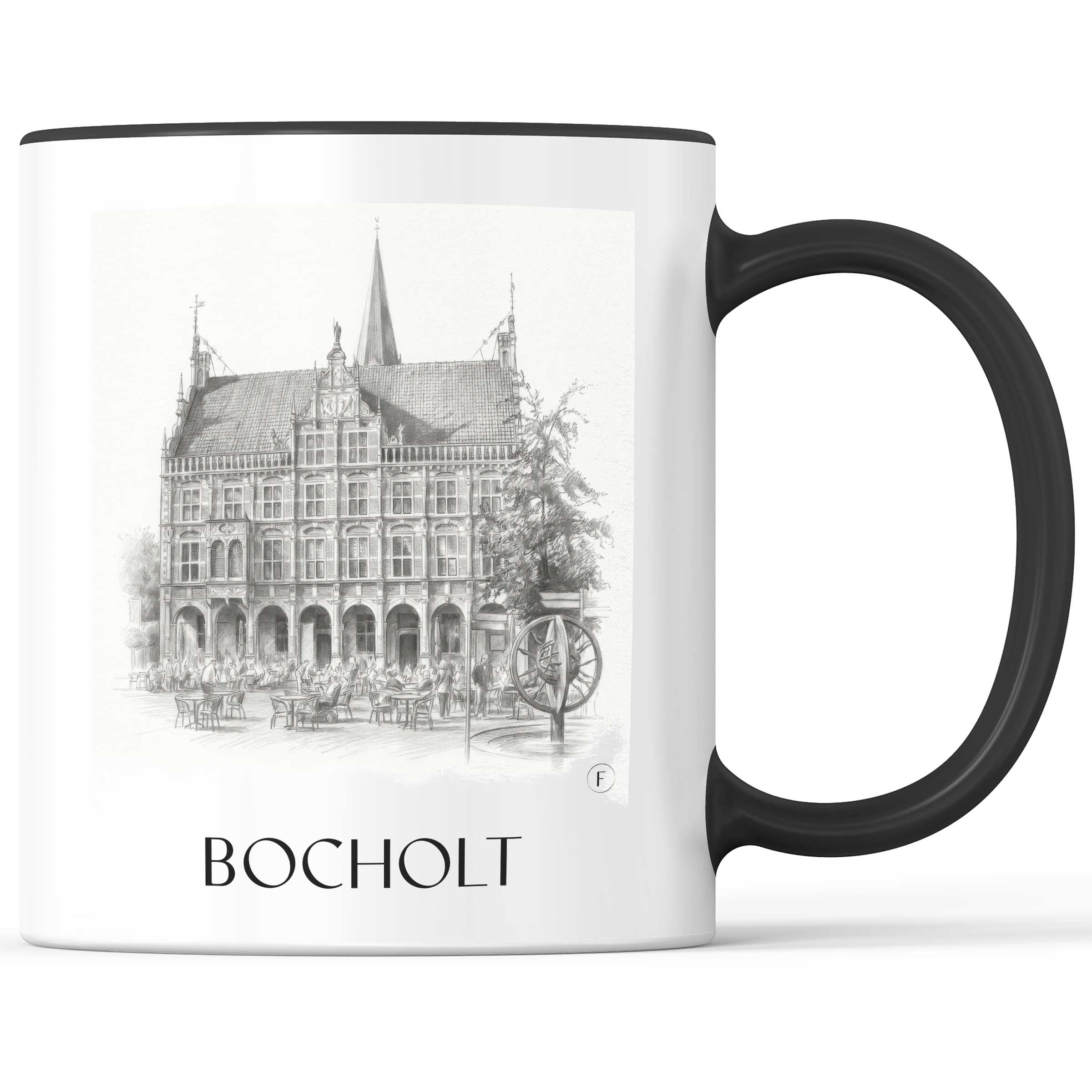 Bocholt Kaffeebecher - Münsterland - Deutschland Becher - Kaffeetasse im Zeichnung Stil