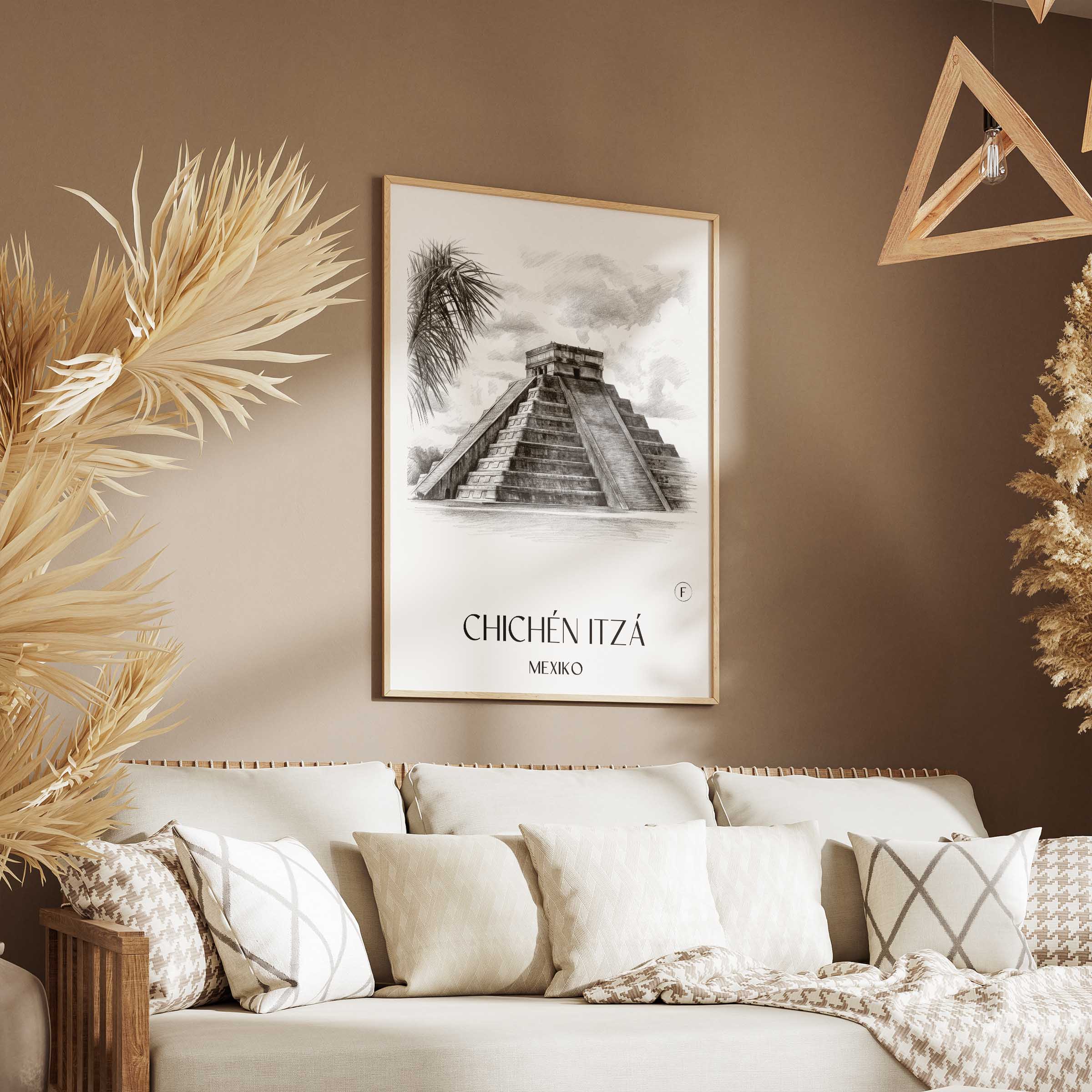 chichén-itzá-mexiko-poster-bleistift-zeichnung-drawing