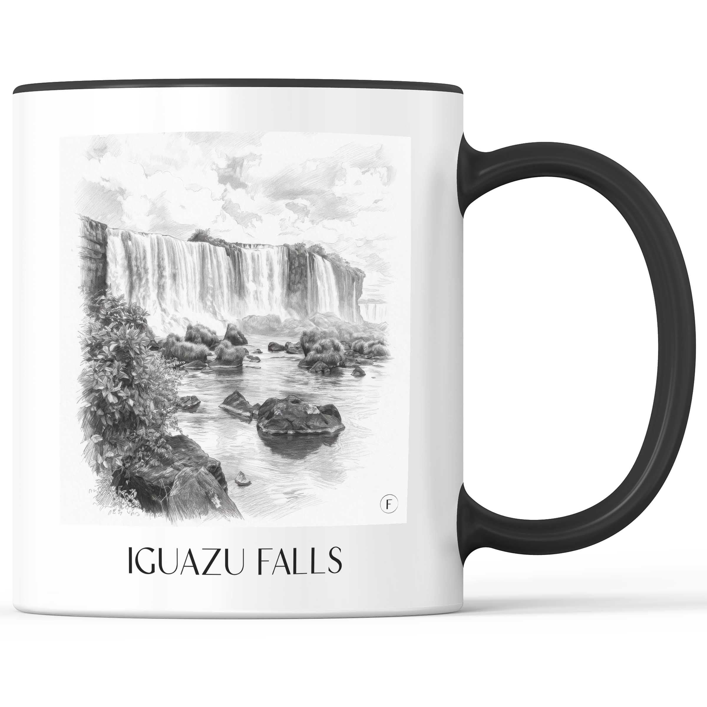 Iguazú Wasserfälle - Südamerika Becher - Kaffeetasse im Zeichnung Stil