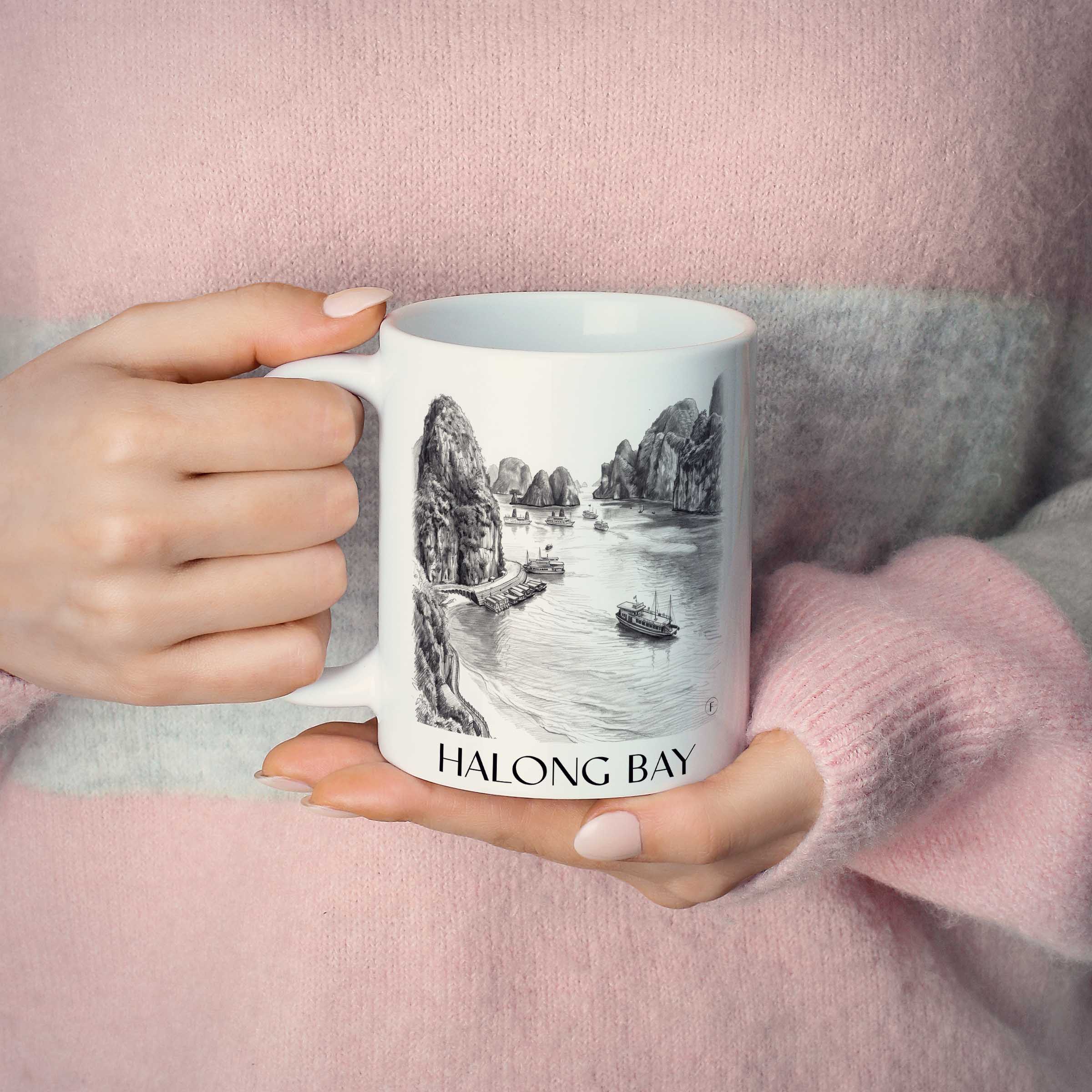 halong-bay-vietnam-kaffeebecher-bleistift-zeichnung-drawing