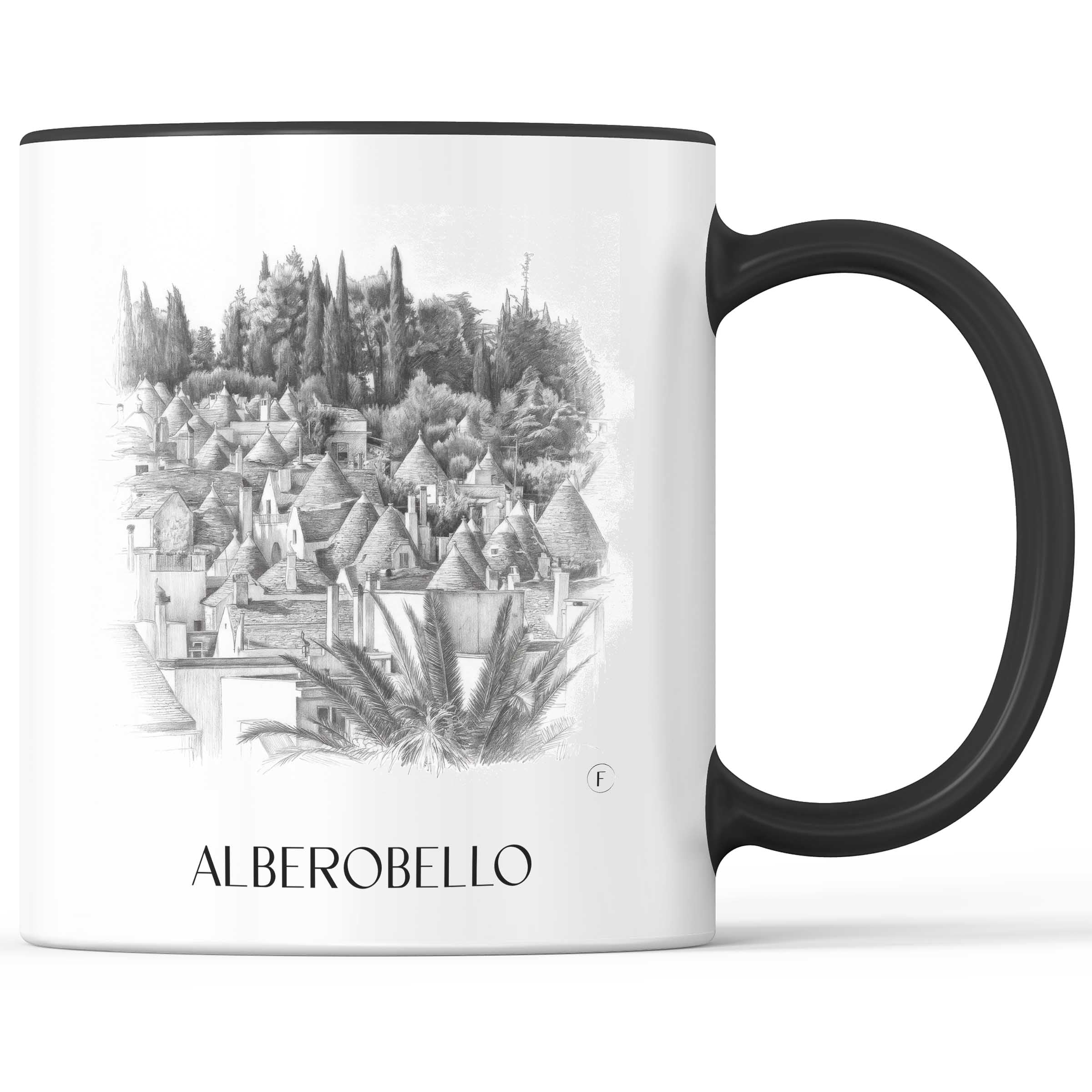 Alberobello - Italien Becher - Kaffeetasse im Zeichnung Stil