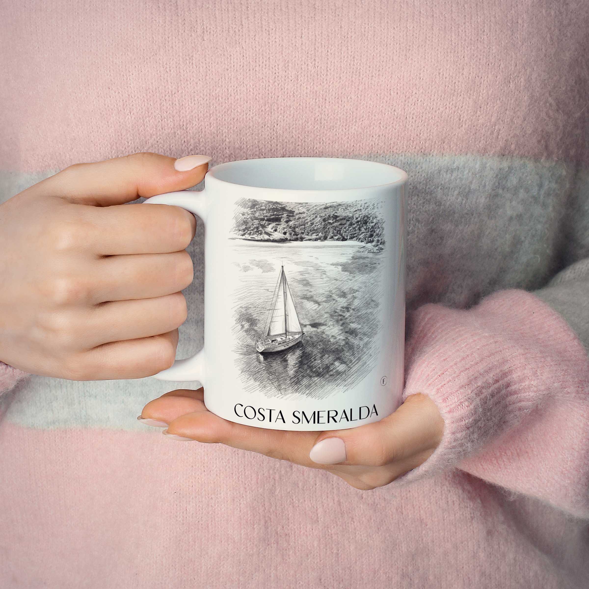costa-smeralda-italien-kaffeebecher-bleistift-zeichnung-drawing