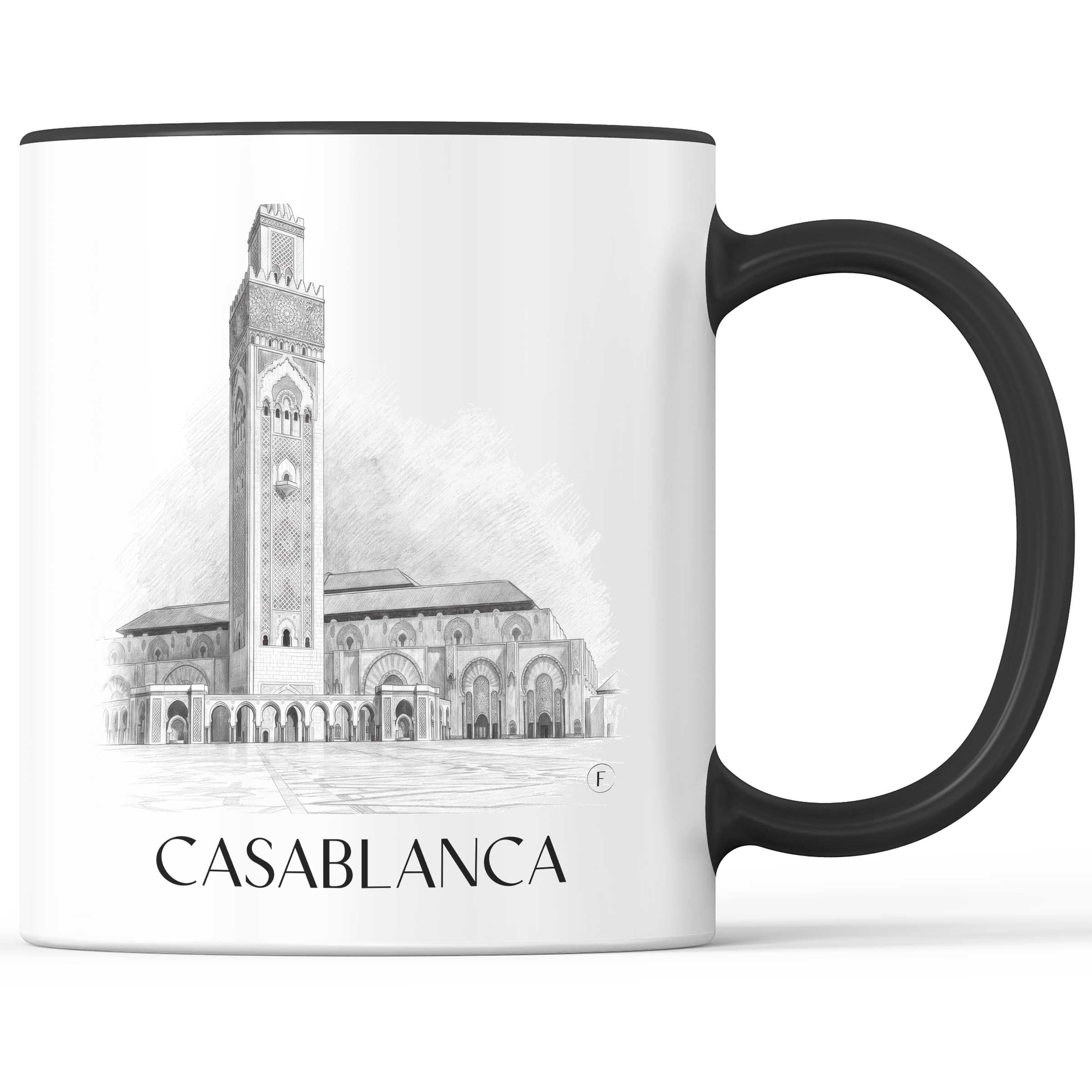 Casablanca - Marokko Becher - Kaffeetasse im Zeichnung Stil