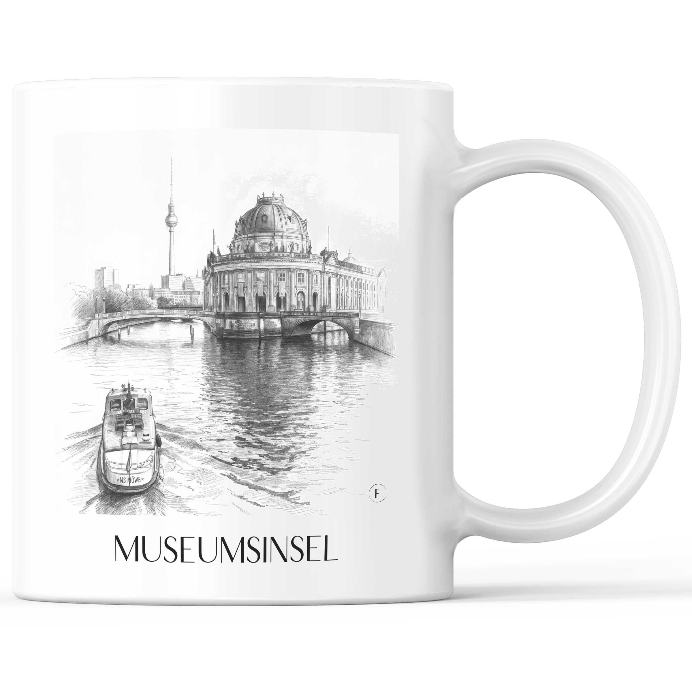 Museumsinsel Kaffeebecher - Berlin - Deutschland Becher - Kaffeetasse im Zeichnung Stil