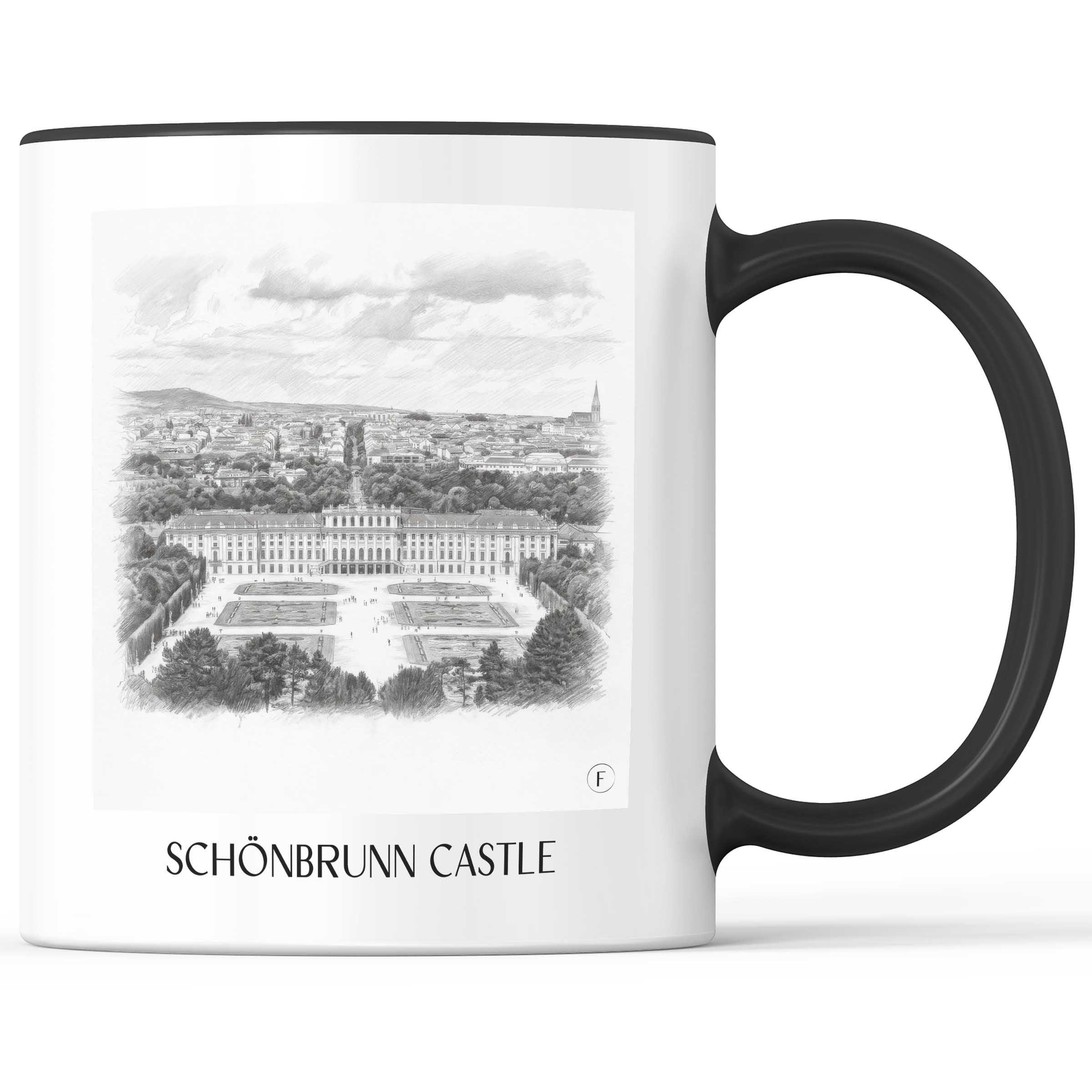 Schloss Schönbrunn Kaffeebecher - Wien - Österreich Becher - Kaffeetasse im Zeichnung Stil