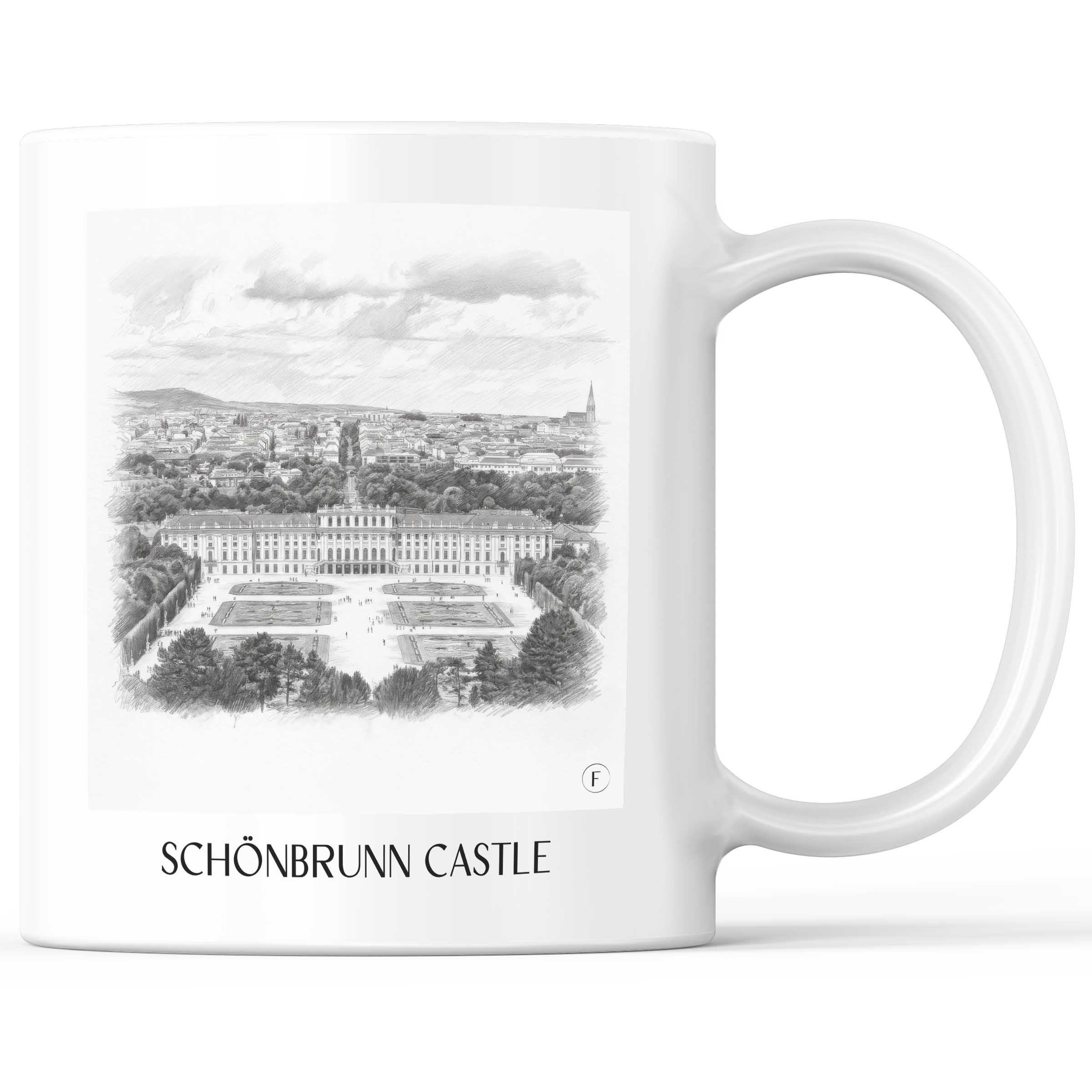 Schloss Schönbrunn Kaffeebecher - Wien - Österreich Becher - Kaffeetasse im Zeichnung Stil
