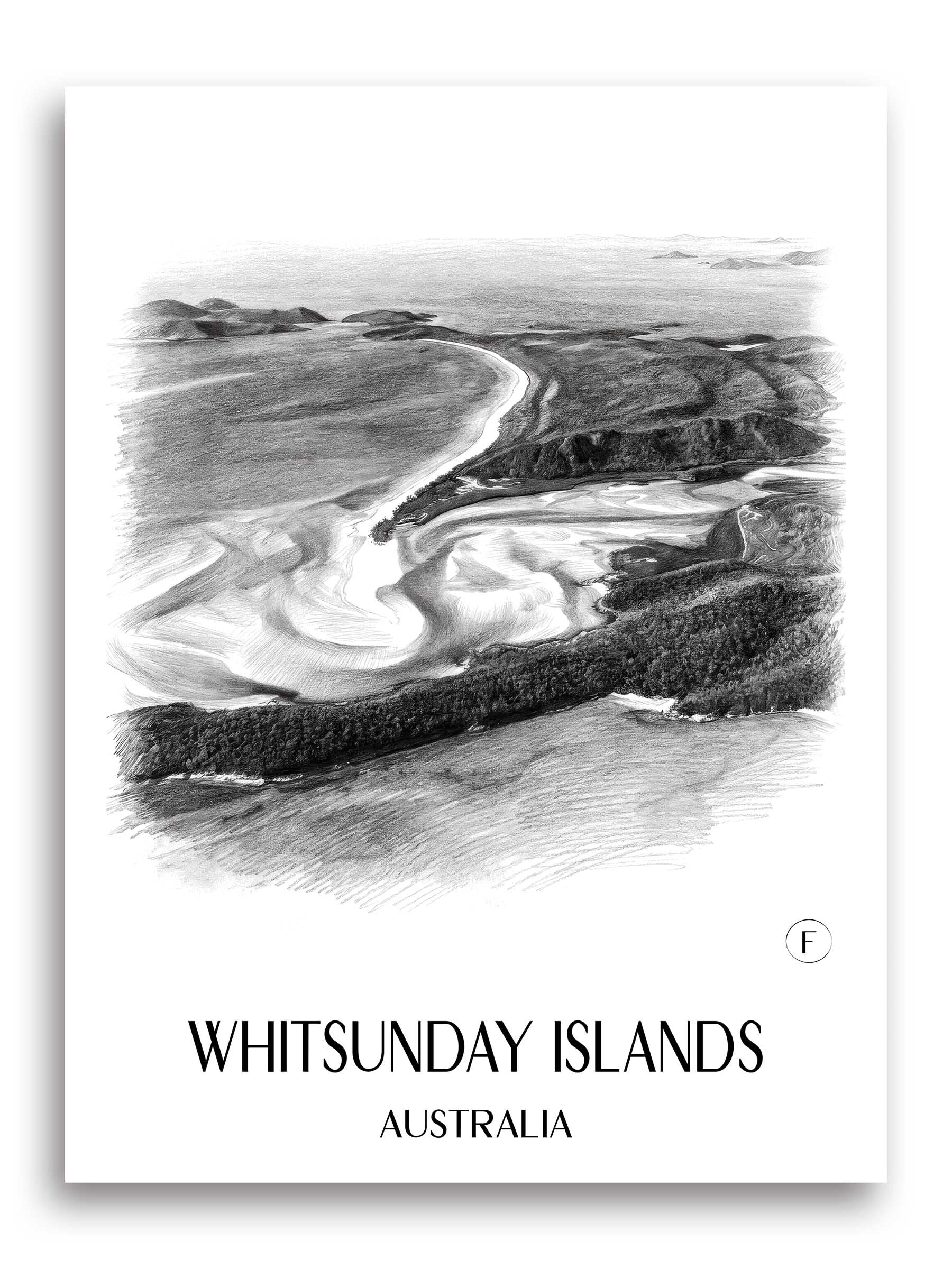 Whitsunday Inseln Poster - - Australien Kunstdruck - Zeichnung von A4 bis A1