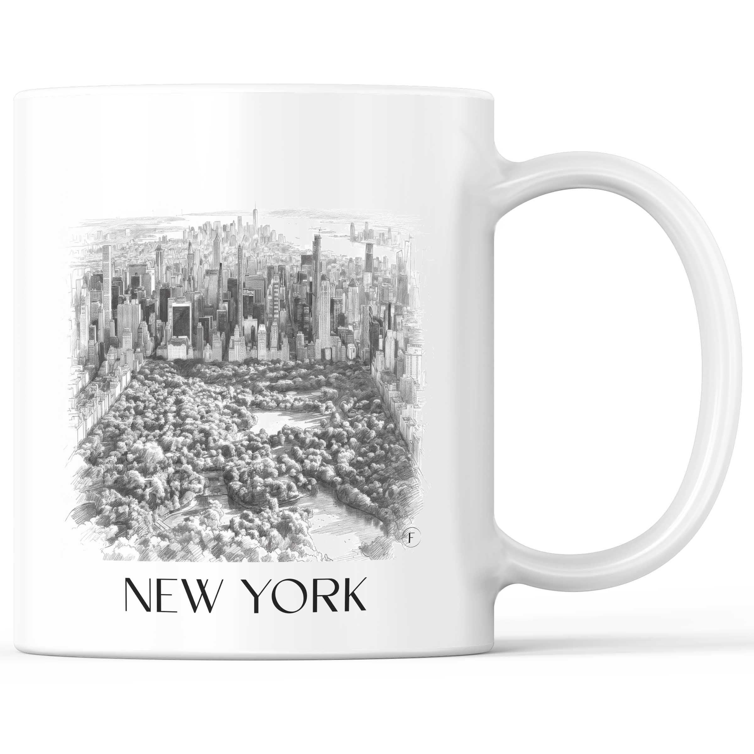 New York Kaffeebecher - USA - USA Becher - Kaffeetasse im Zeichnung Stil