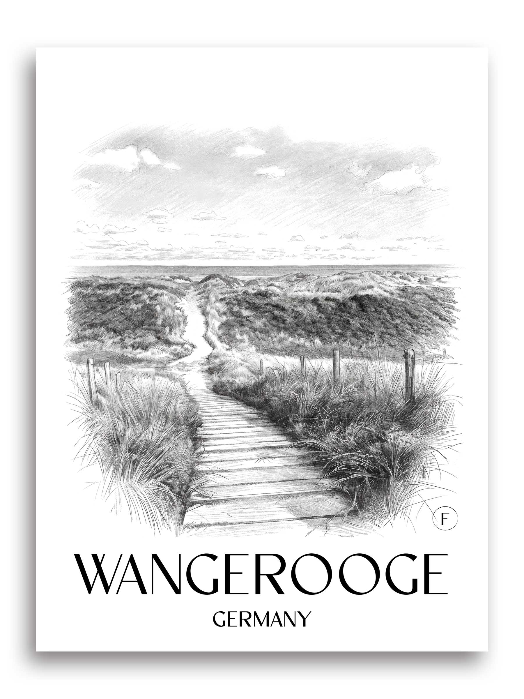 Wangerooge Poster - - Deutschland Kunstdruck - Zeichnung von A4 bis A1