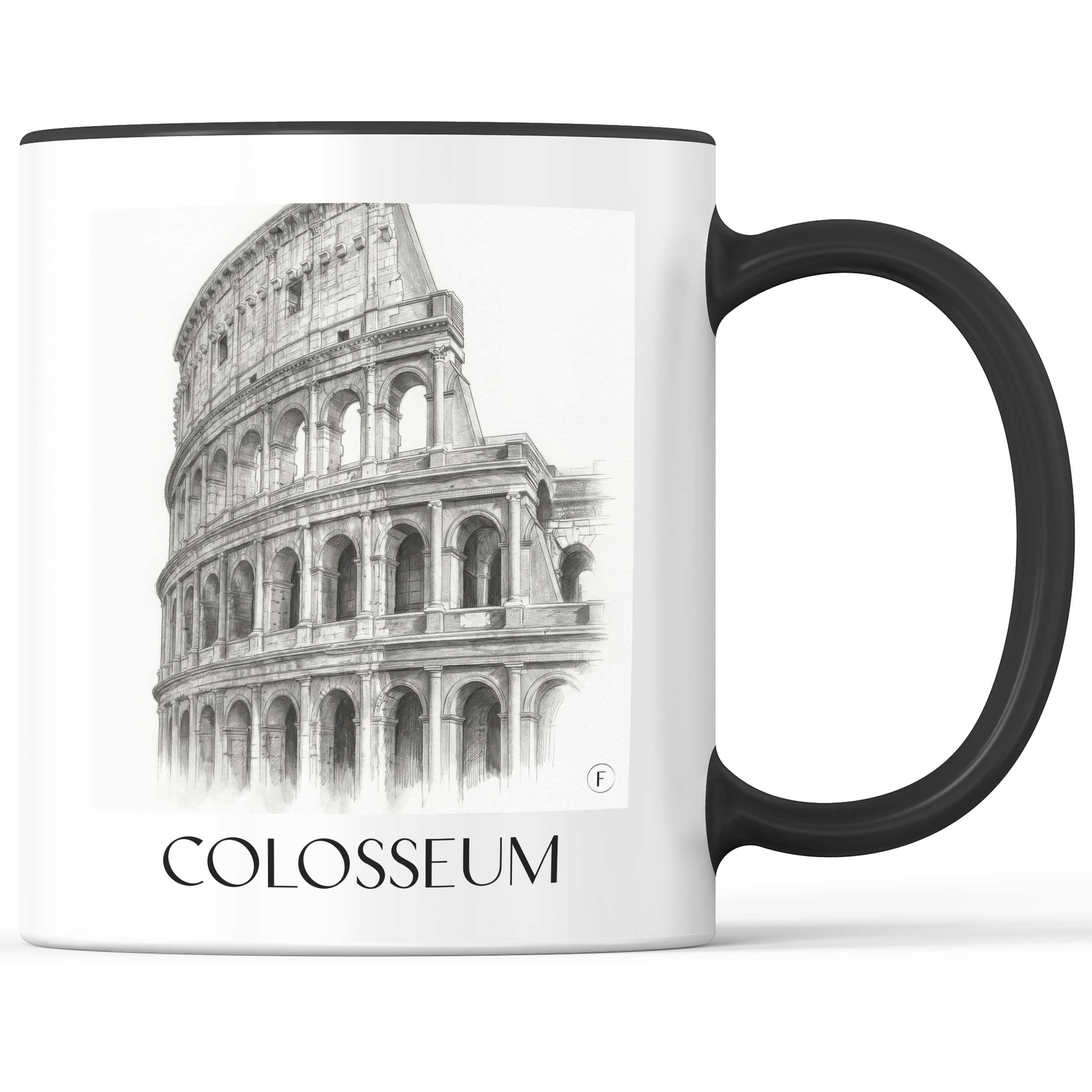 Kolosseum Kaffeebecher - Rom - Italien Becher - Kaffeetasse im Zeichnung Stil
