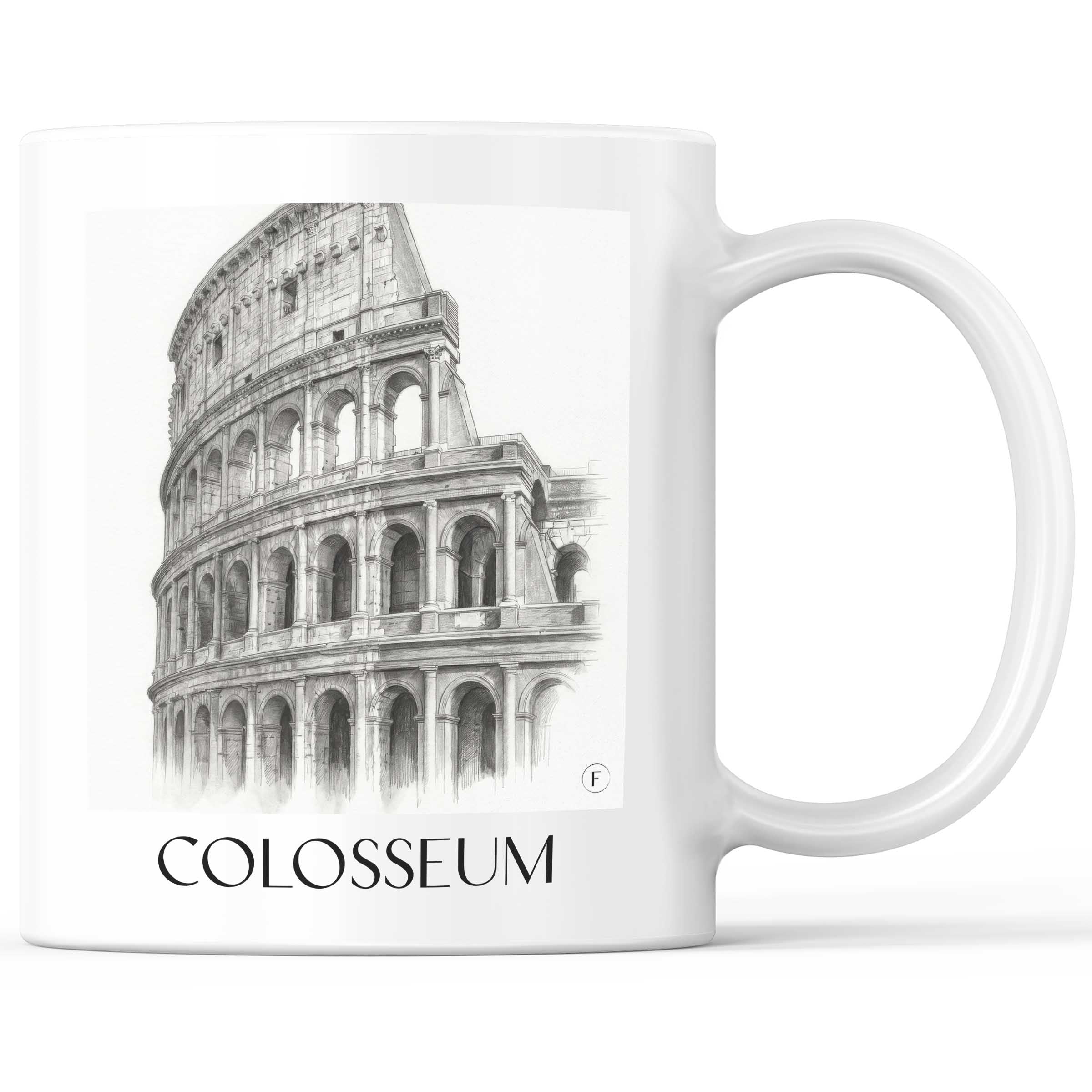 Kolosseum Kaffeebecher - Rom - Italien Becher - Kaffeetasse im Zeichnung Stil