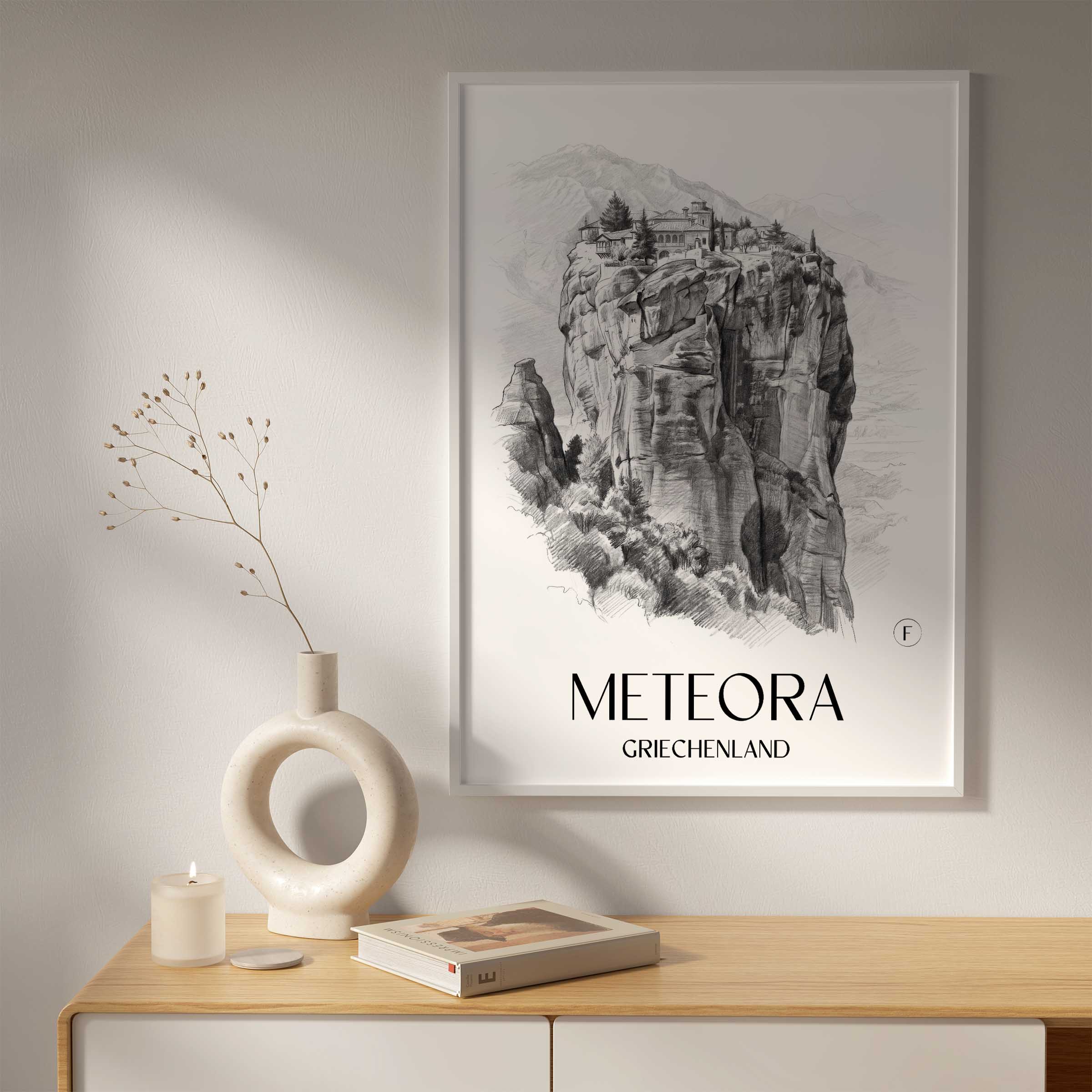 meteora-griechenland-griechenland-poster-bleistift-zeichnung-drawing