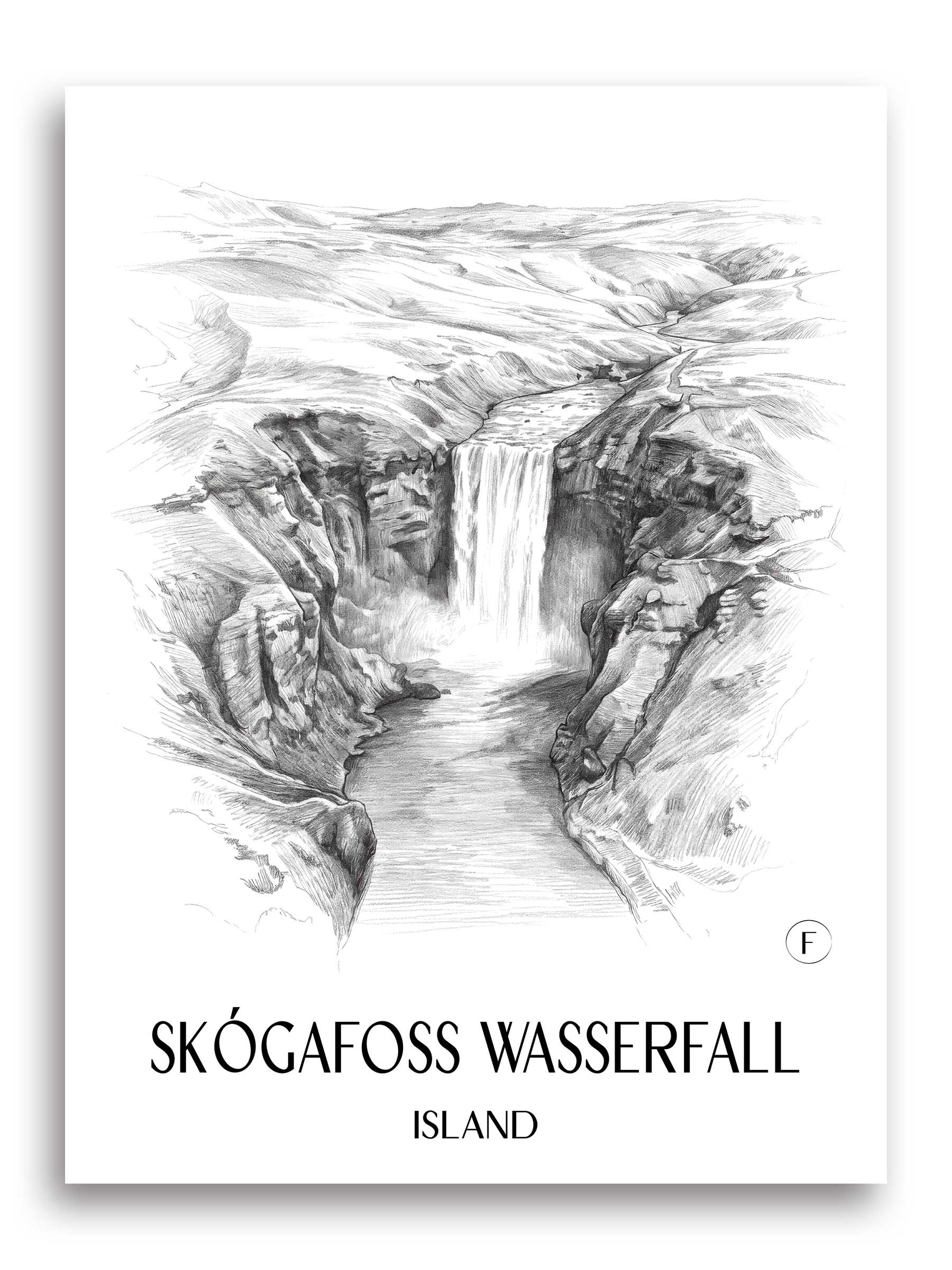 skógafoss-wasserfall-island-island-poster-bleistift-zeichnung-drawing