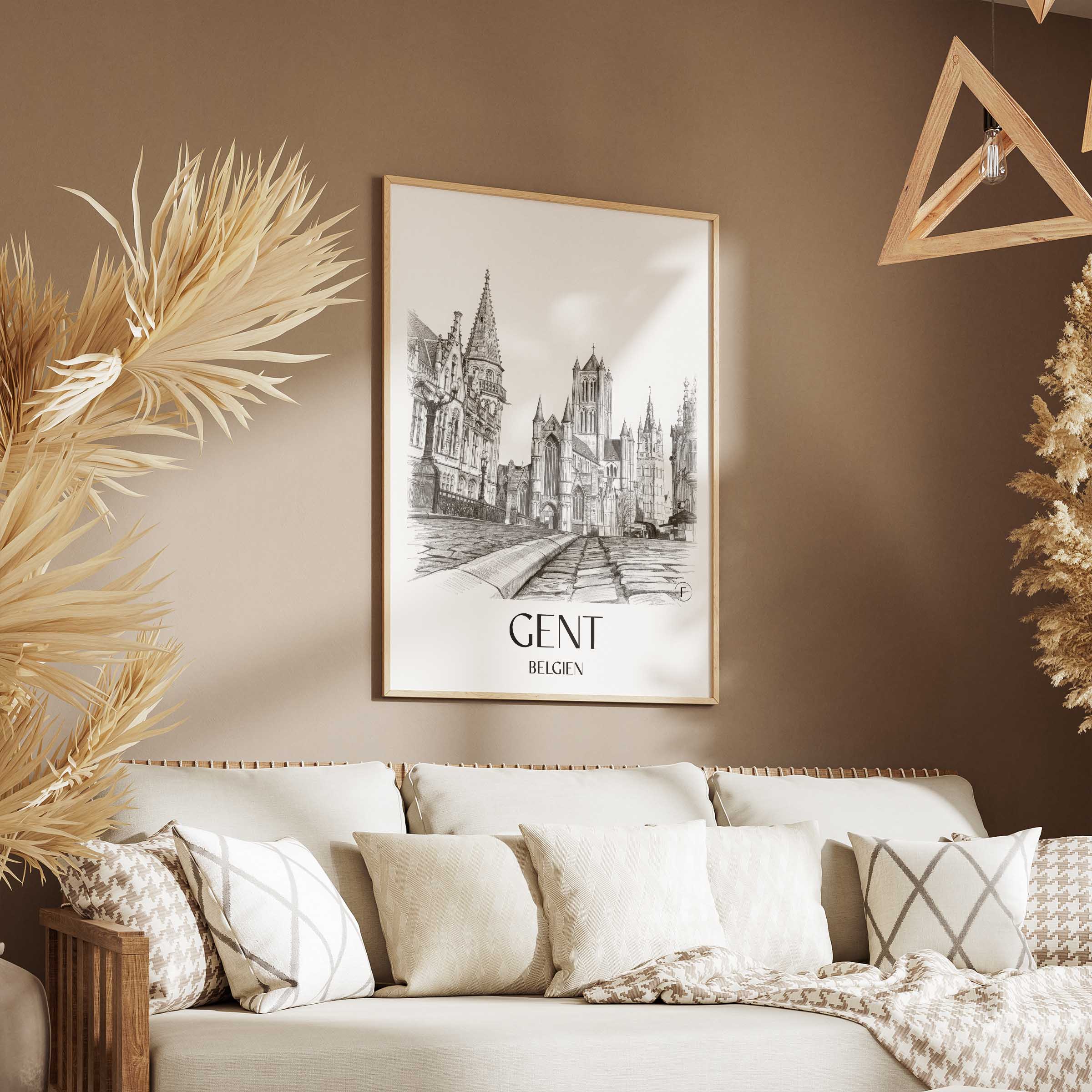 gent-belgien-belgien-poster-bleistift-zeichnung-drawing