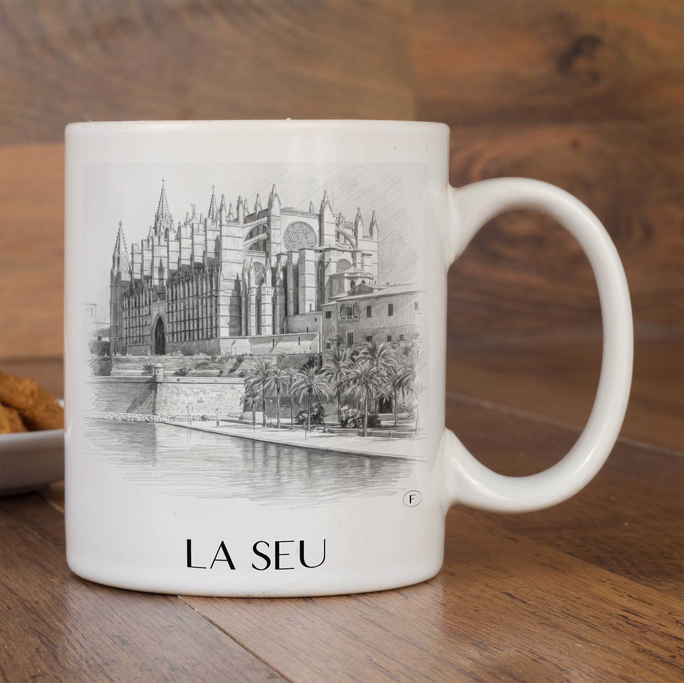 la-seu-mallorca-spanien-kaffeebecher-bleistift-zeichnung-drawing