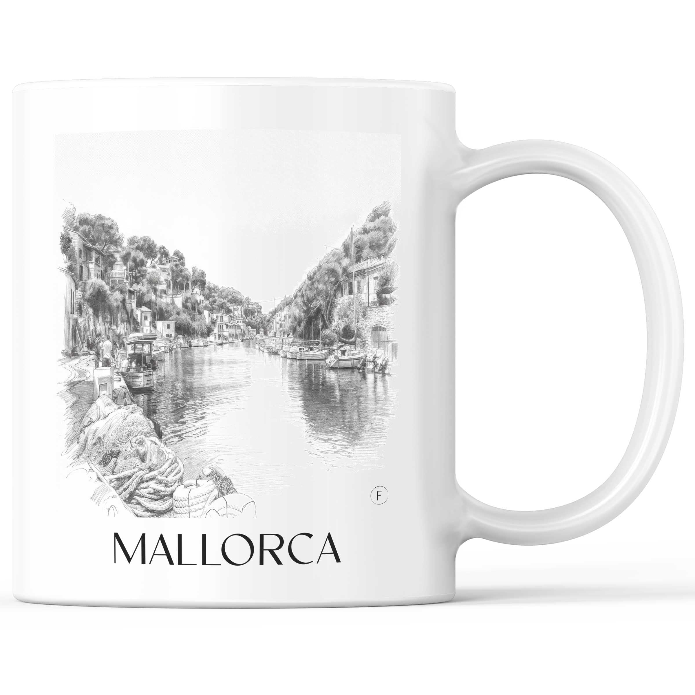 Mallorca Kaffeebecher - Spanien - Spanien Becher - Kaffeetasse im Zeichnung Stil