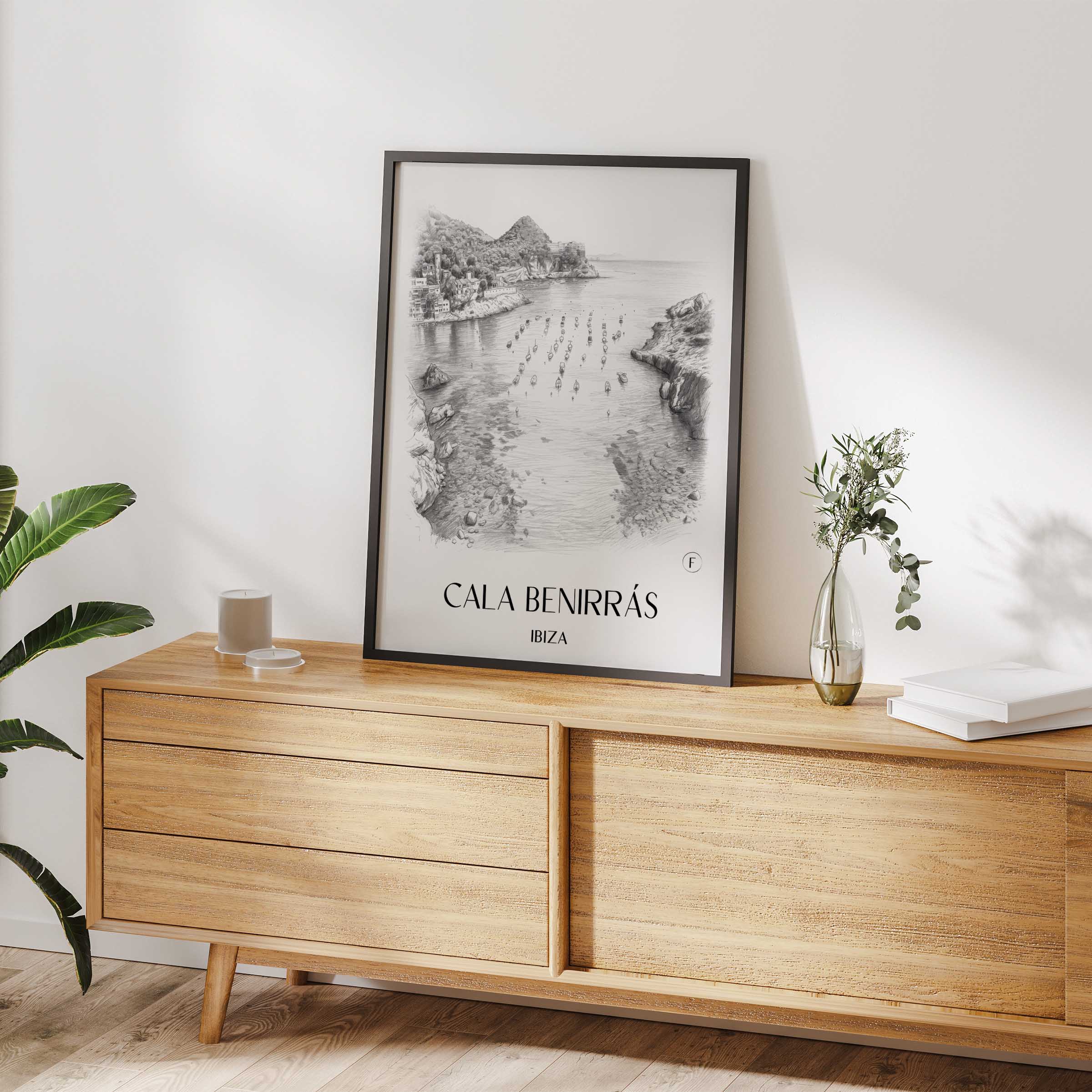 cala-benirrás-ibiza-spanien-poster-bleistift-zeichnung-drawing