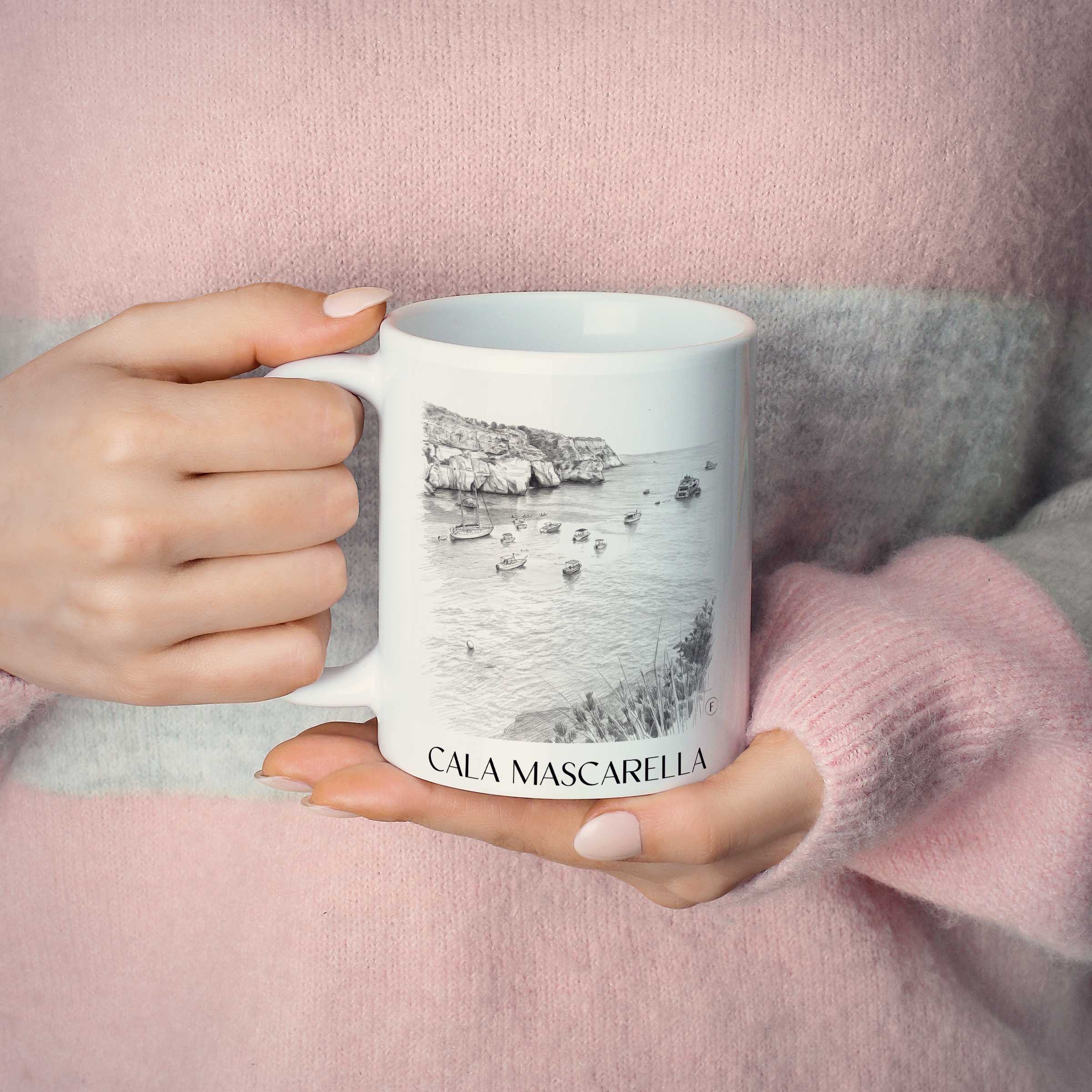 cala-mascarella-menorca-spanien-kaffeebecher-bleistift-zeichnung-drawing