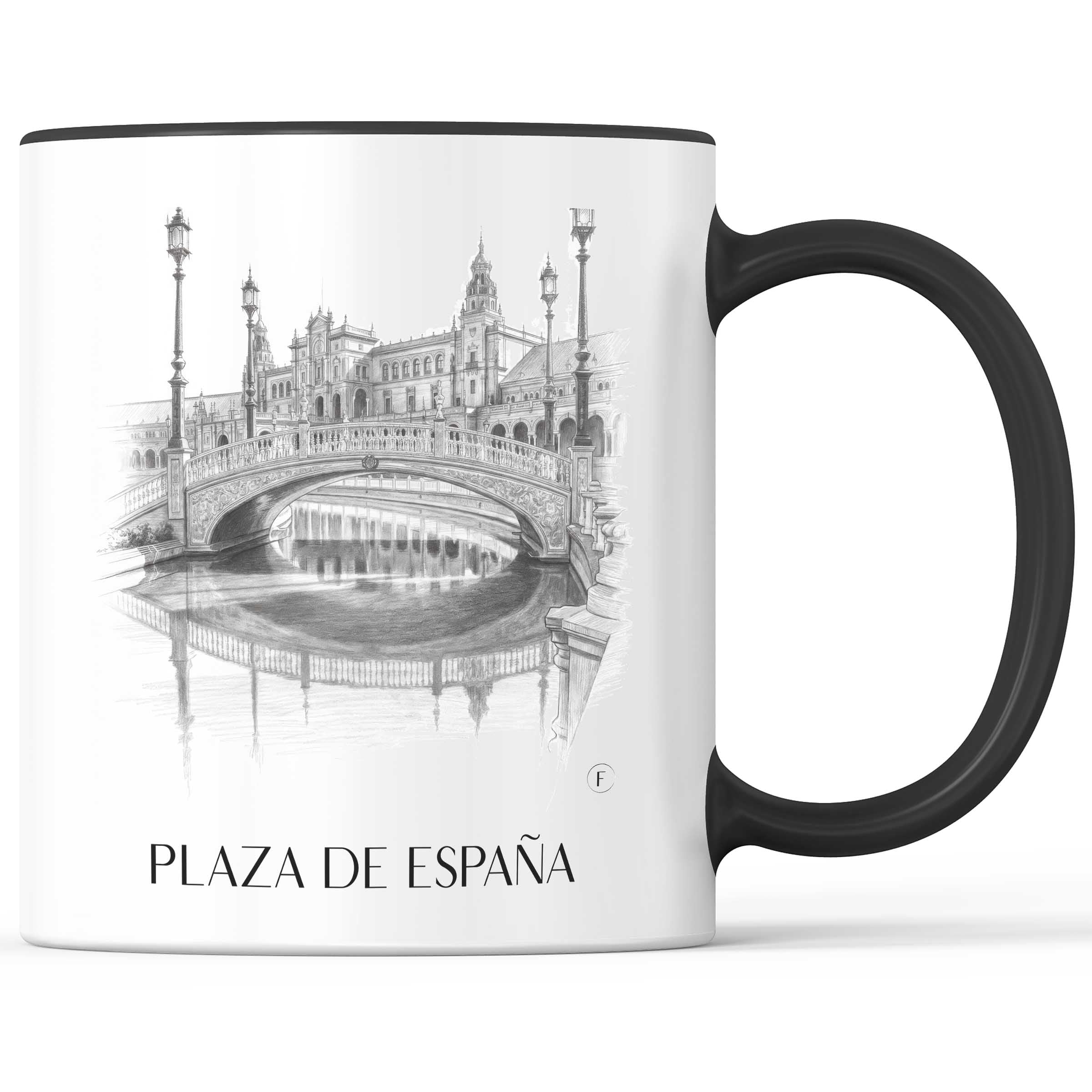 plaza-de-españa-sevilla-spanien-kaffeebecher-bleistift-zeichnung-drawing