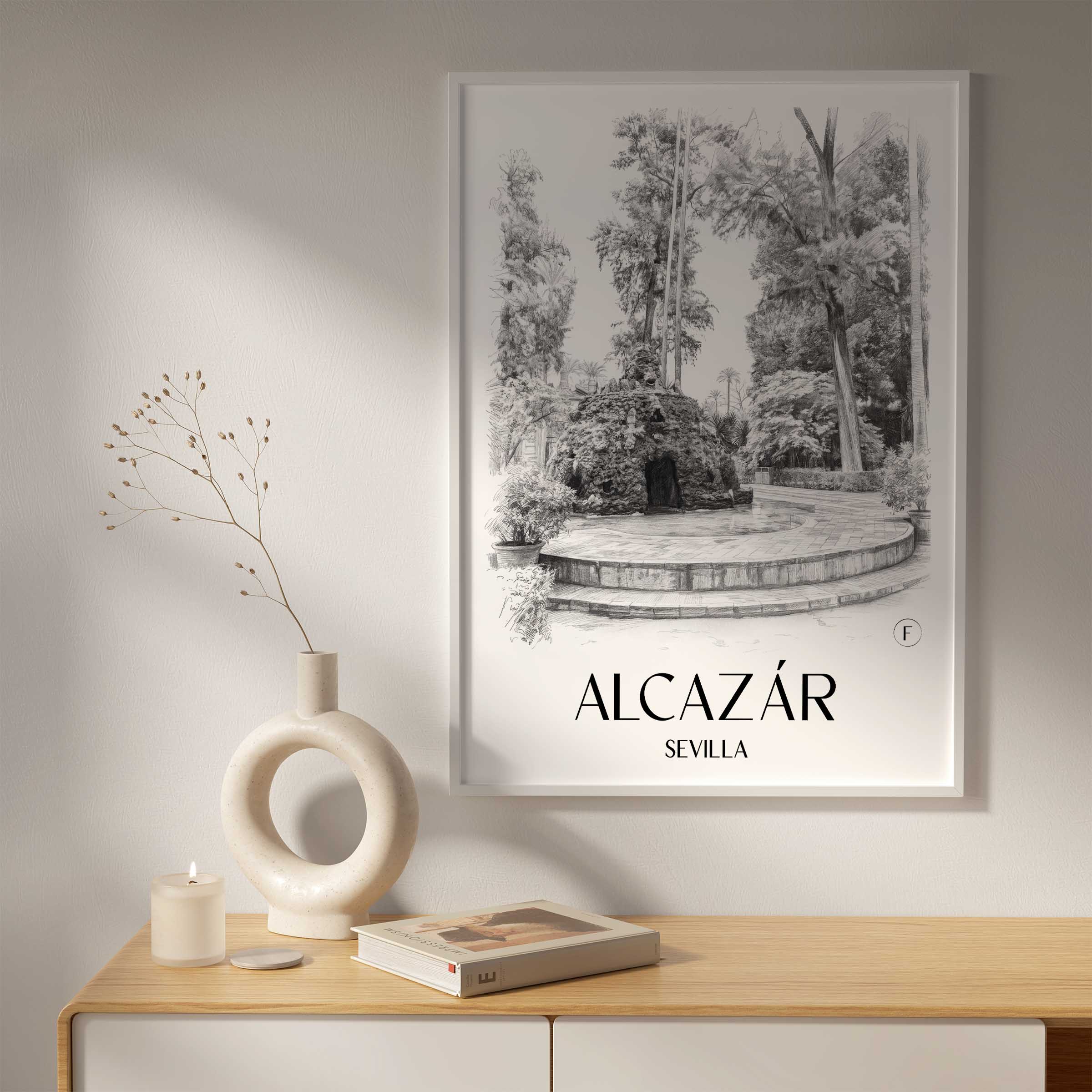 alcazár-sevilla-spanien-poster-bleistift-zeichnung-drawing