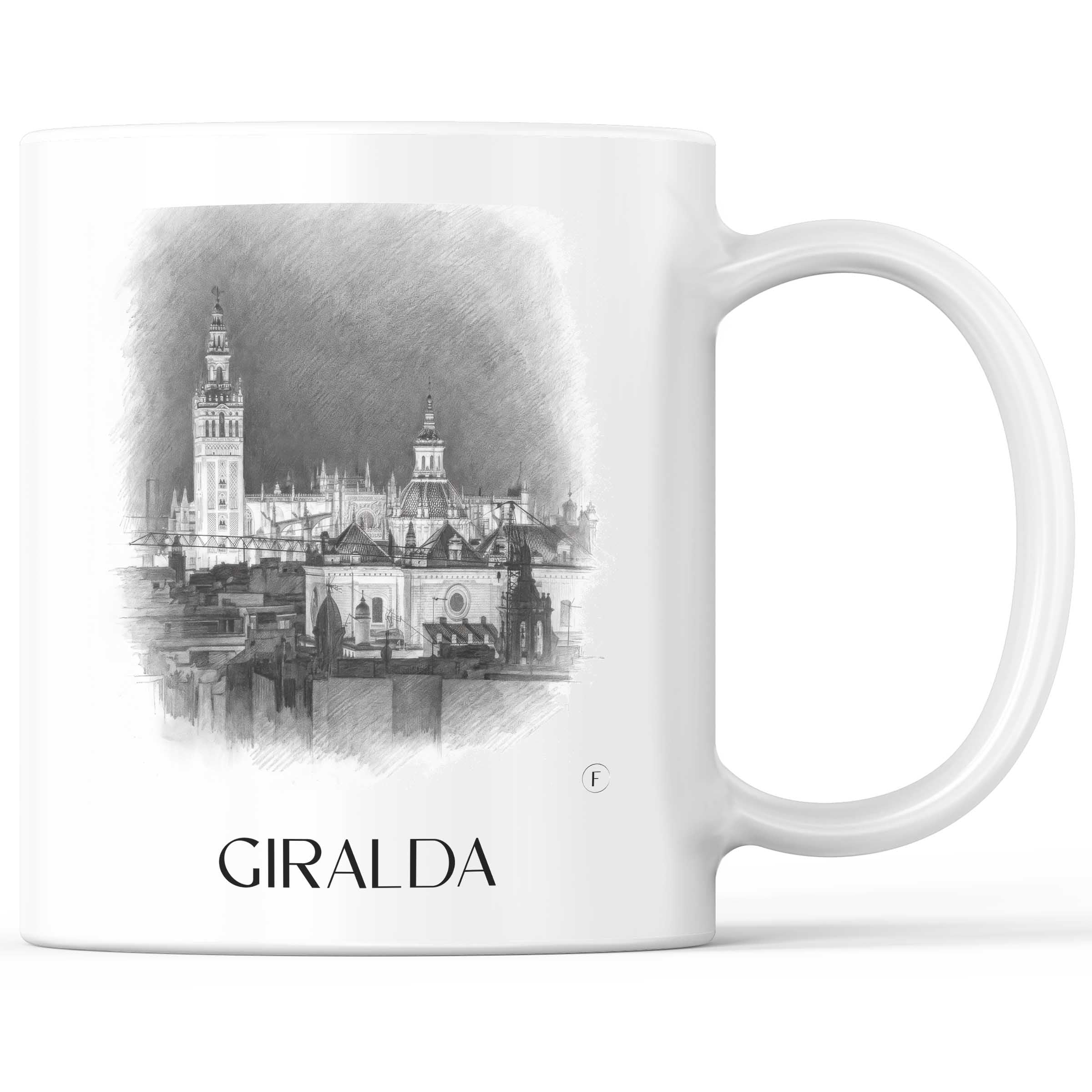 Giralda Kaffeebecher - Sevilla - Spanien Becher - Kaffeetasse im Zeichnung Stil