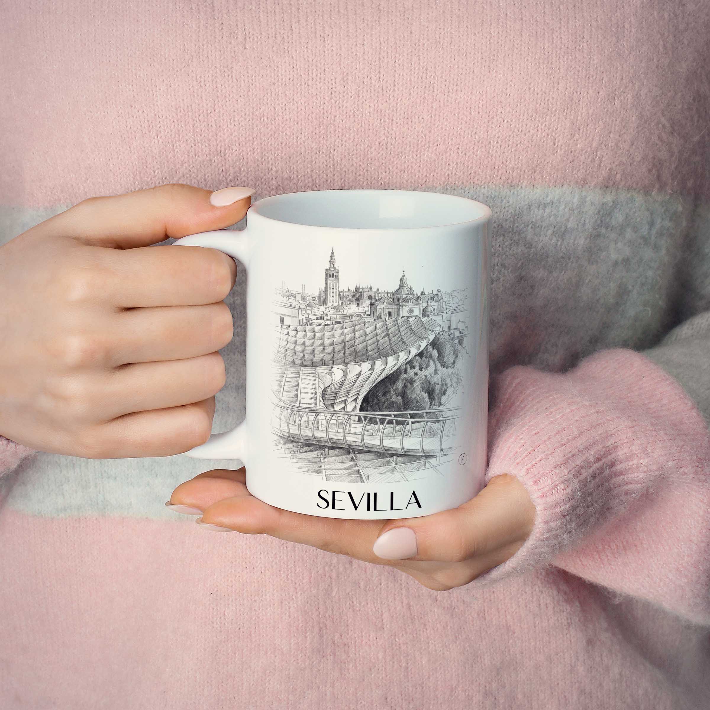 sevilla-spanien-spanien-kaffeebecher-bleistift-zeichnung-drawing
