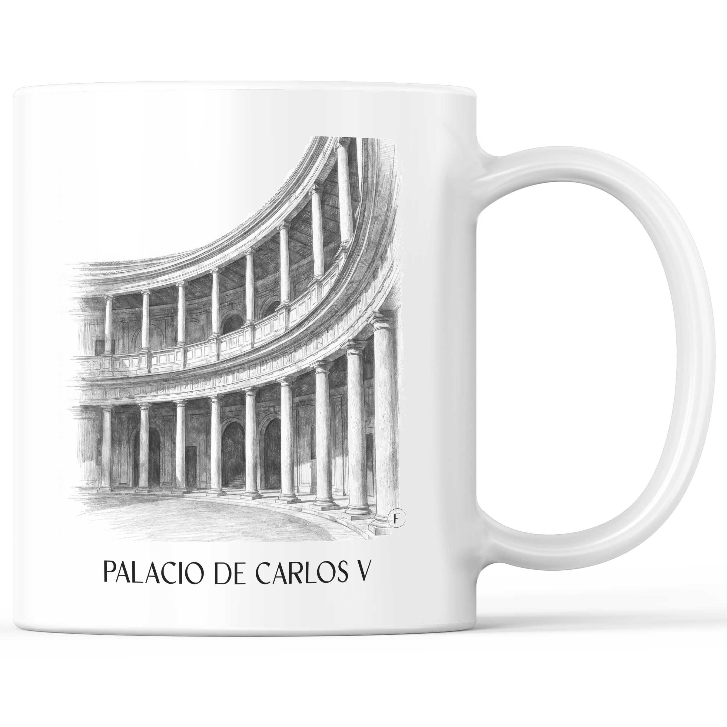 Palacio de Carlos V Kaffeebecher - Granada - Spanien Becher - Kaffeetasse im Zeichnung Stil