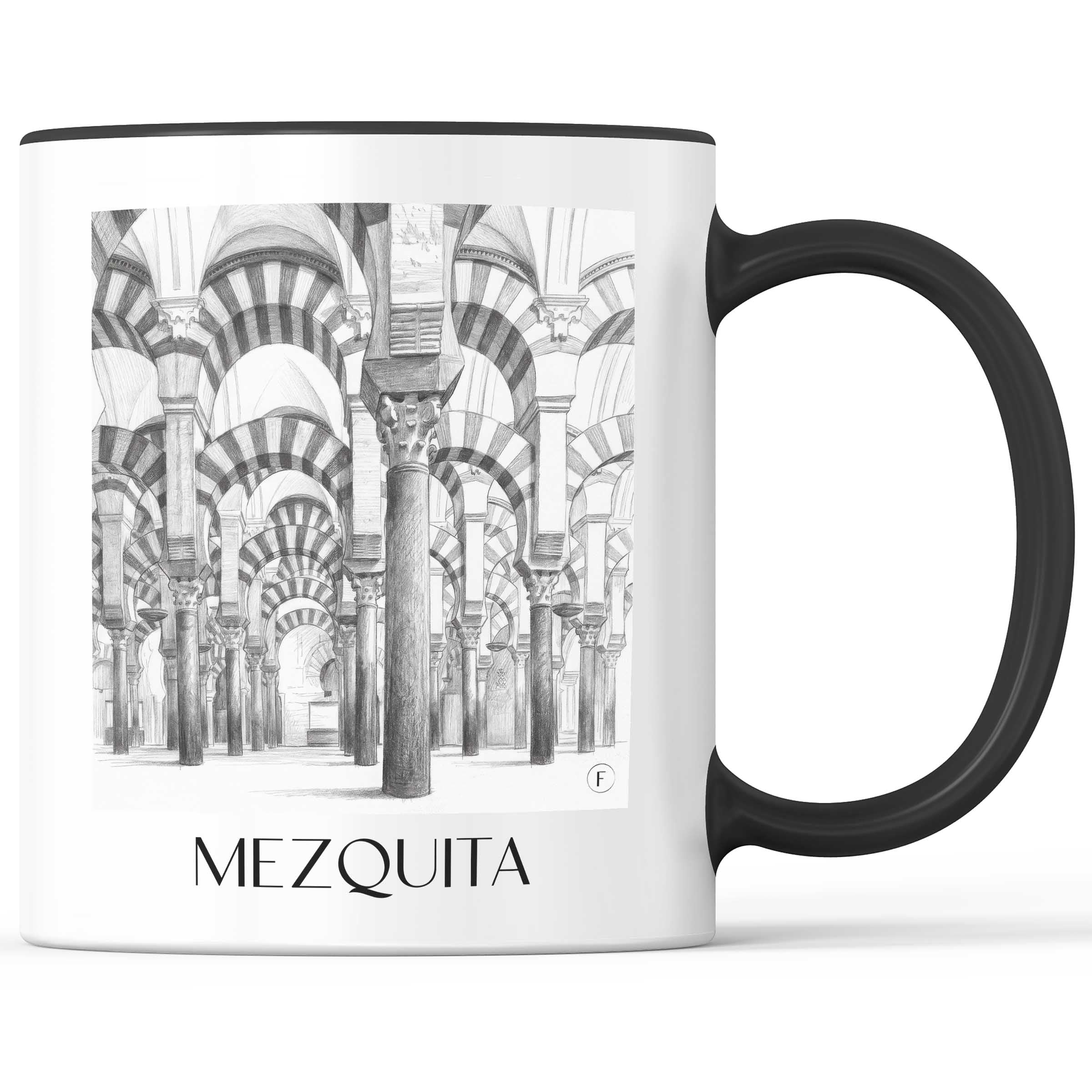 mezquita-córdoba-spanien-kaffeebecher-bleistift-zeichnung-drawing