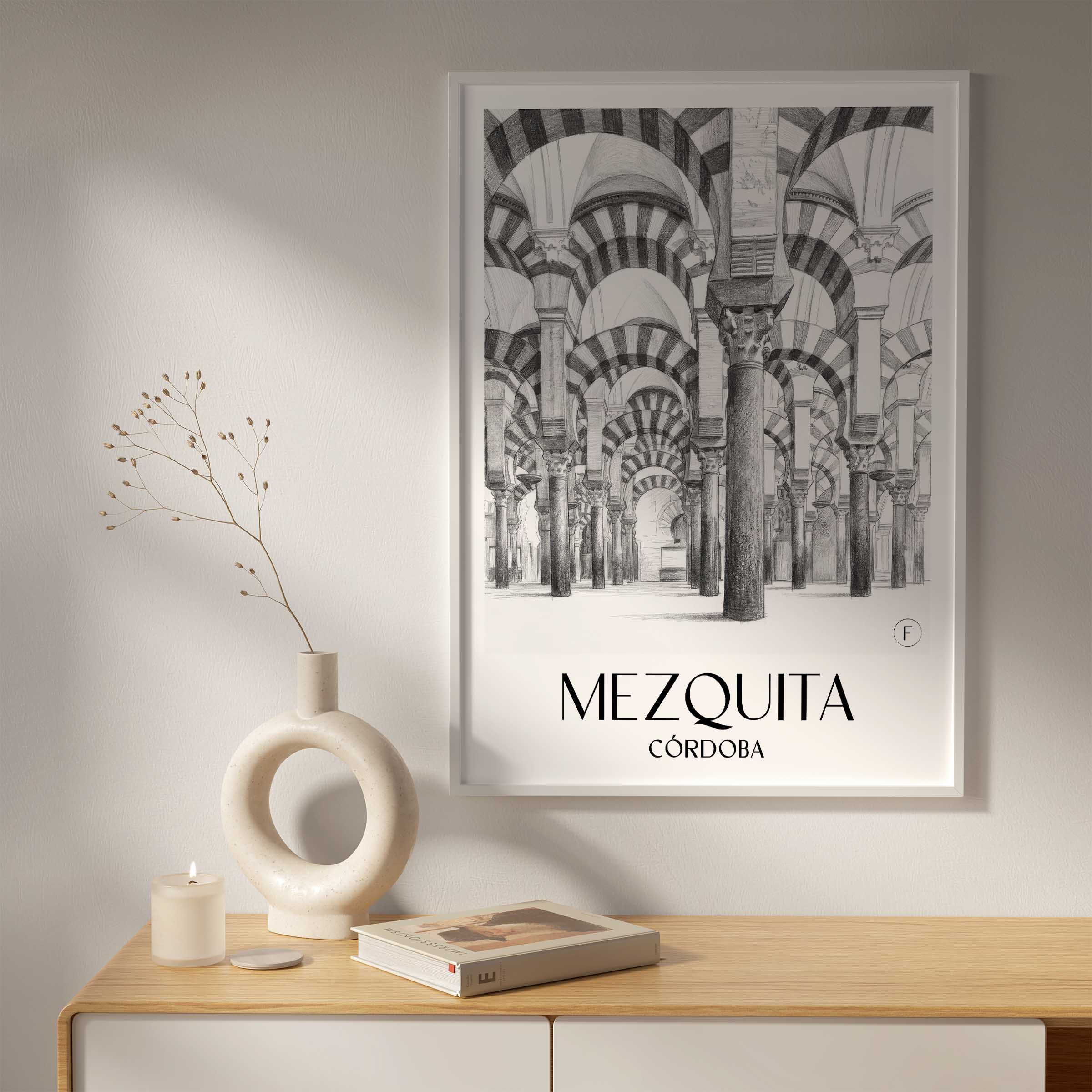 mezquita-córdoba-spanien-poster-bleistift-zeichnung-drawing