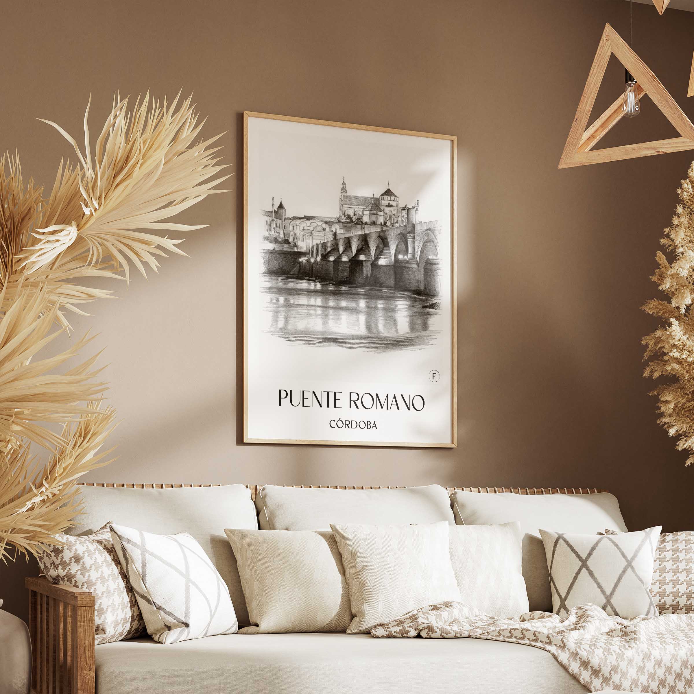 puente-romano-córdoba-spanien-poster-bleistift-zeichnung-drawing