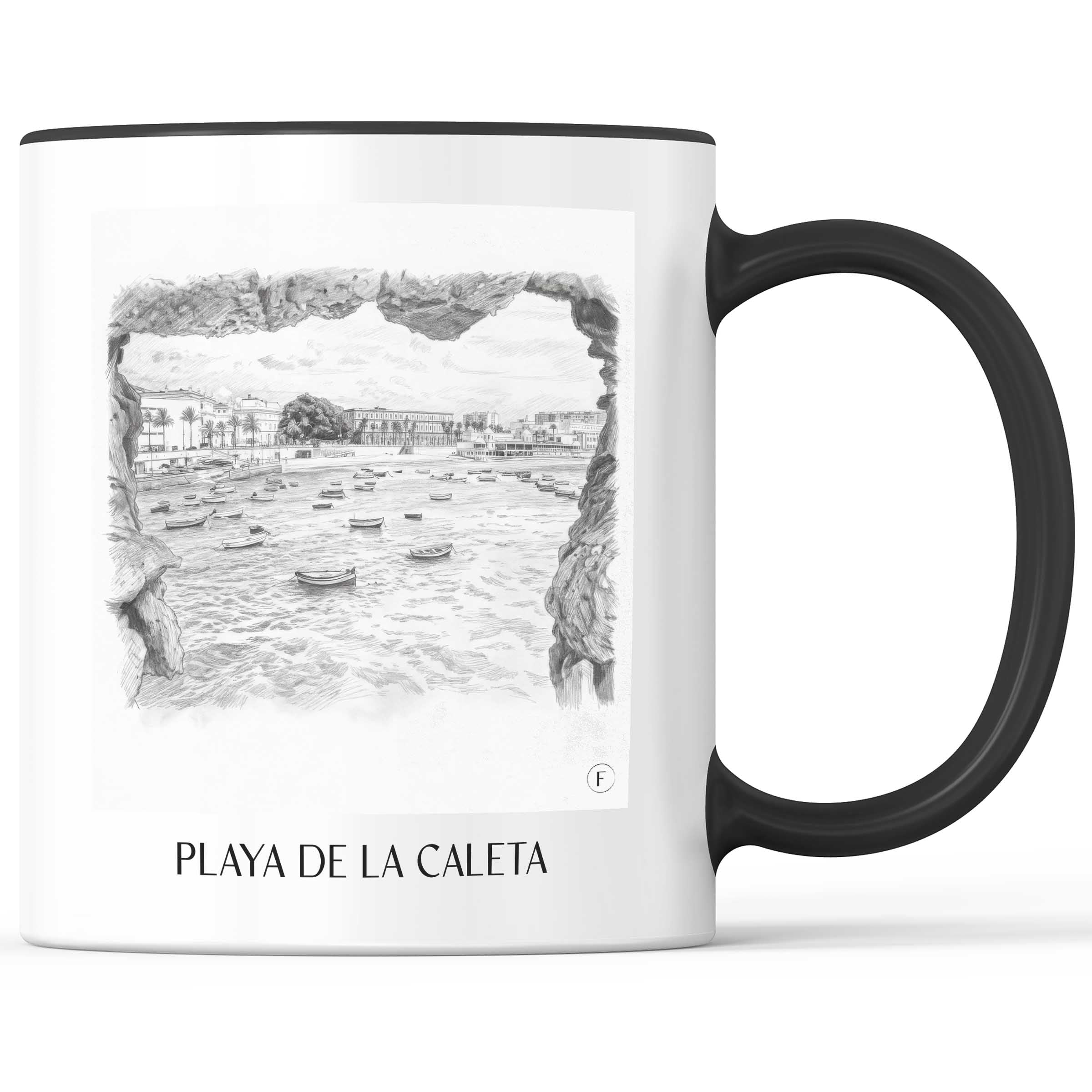 playa-de-la-caleta-cádiz-spanien-kaffeebecher-bleistift-zeichnung-drawing