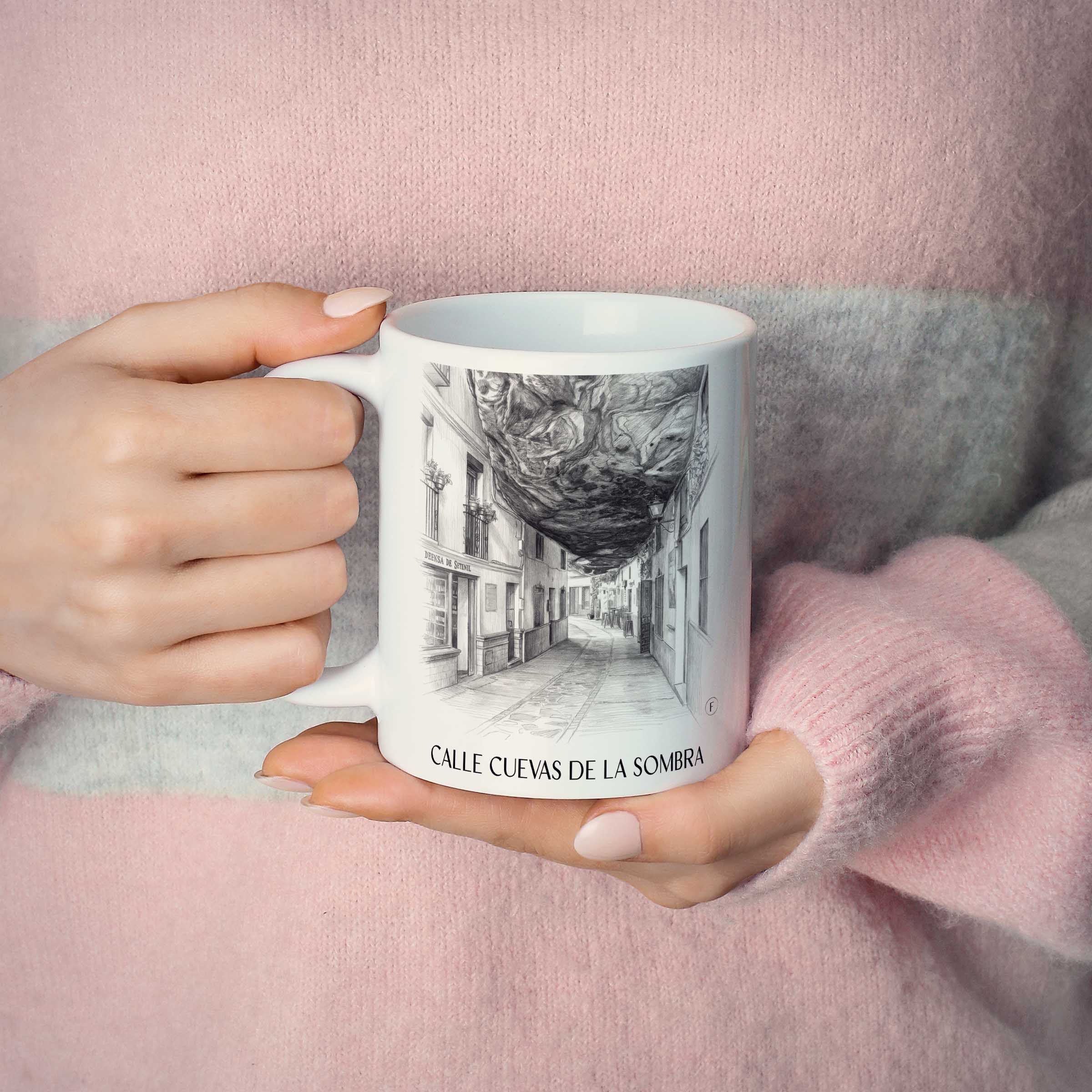 calle-cuevas-de-la-sombra-setenil-de-las-bodegas-spanien-kaffeebecher-bleistift-zeichnung-drawing
