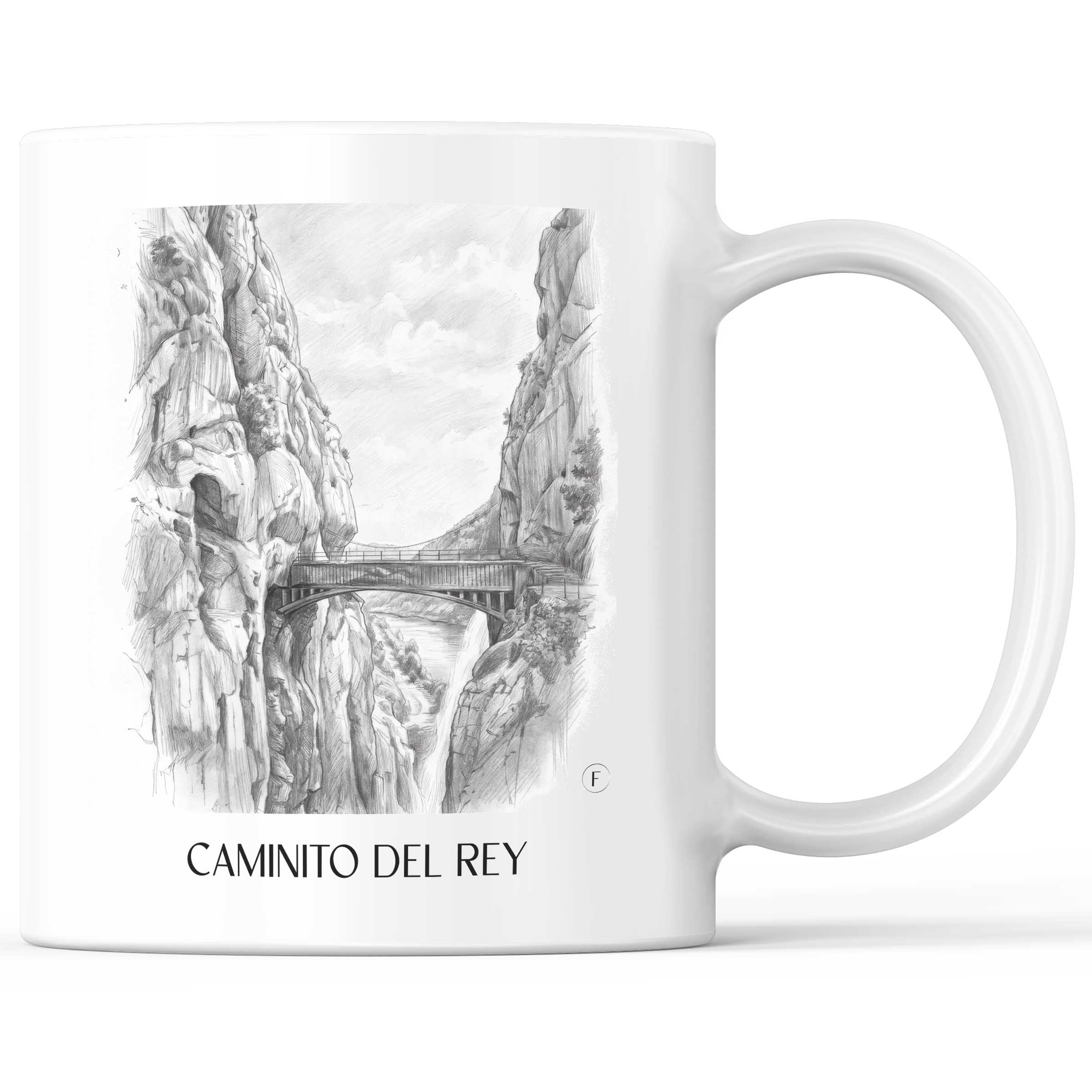 Caminito del Rey Kaffeebecher - Spanien - Spanien Becher - Kaffeetasse im Zeichnung Stil