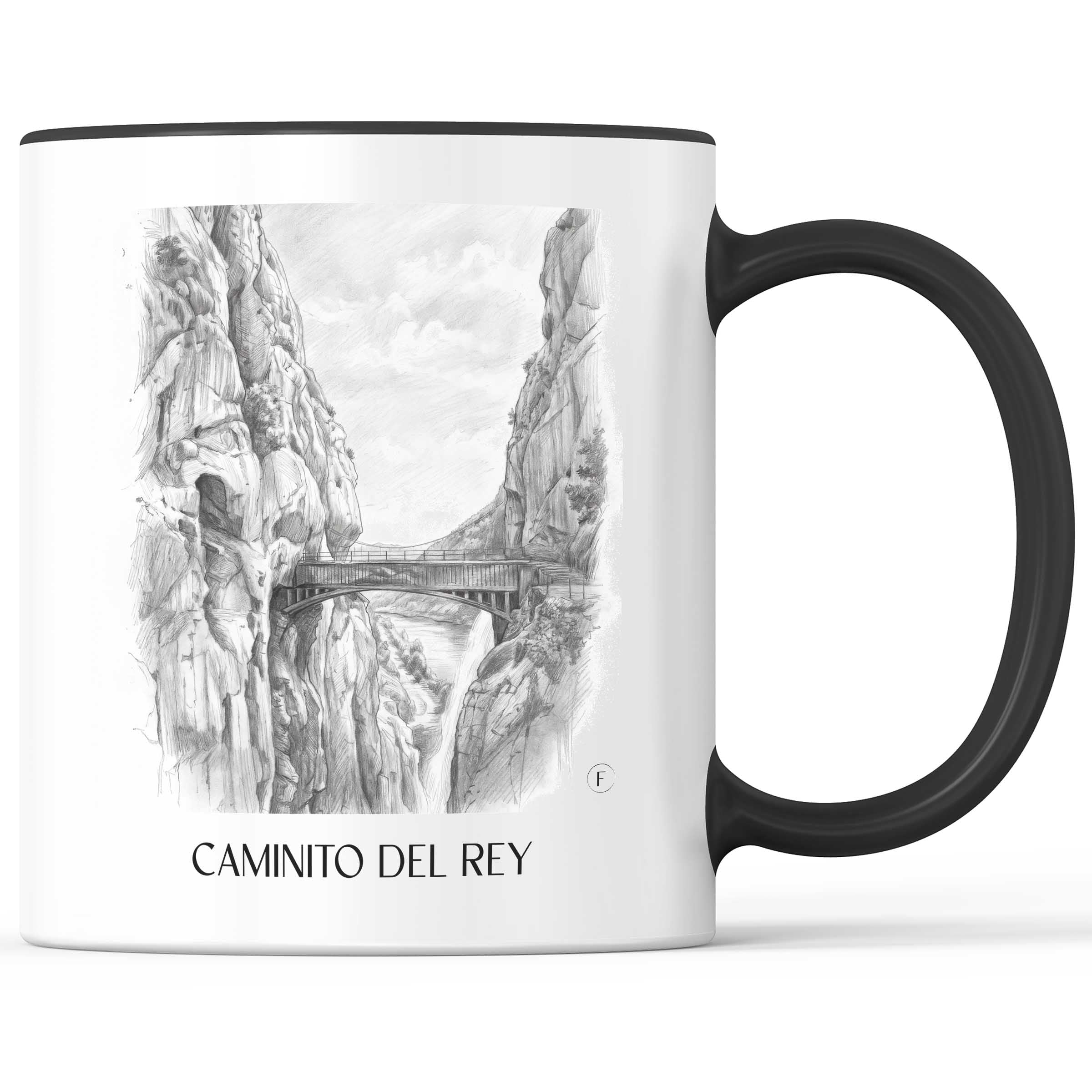 Caminito del Rey Kaffeebecher - Spanien - Spanien Becher - Kaffeetasse im Zeichnung Stil