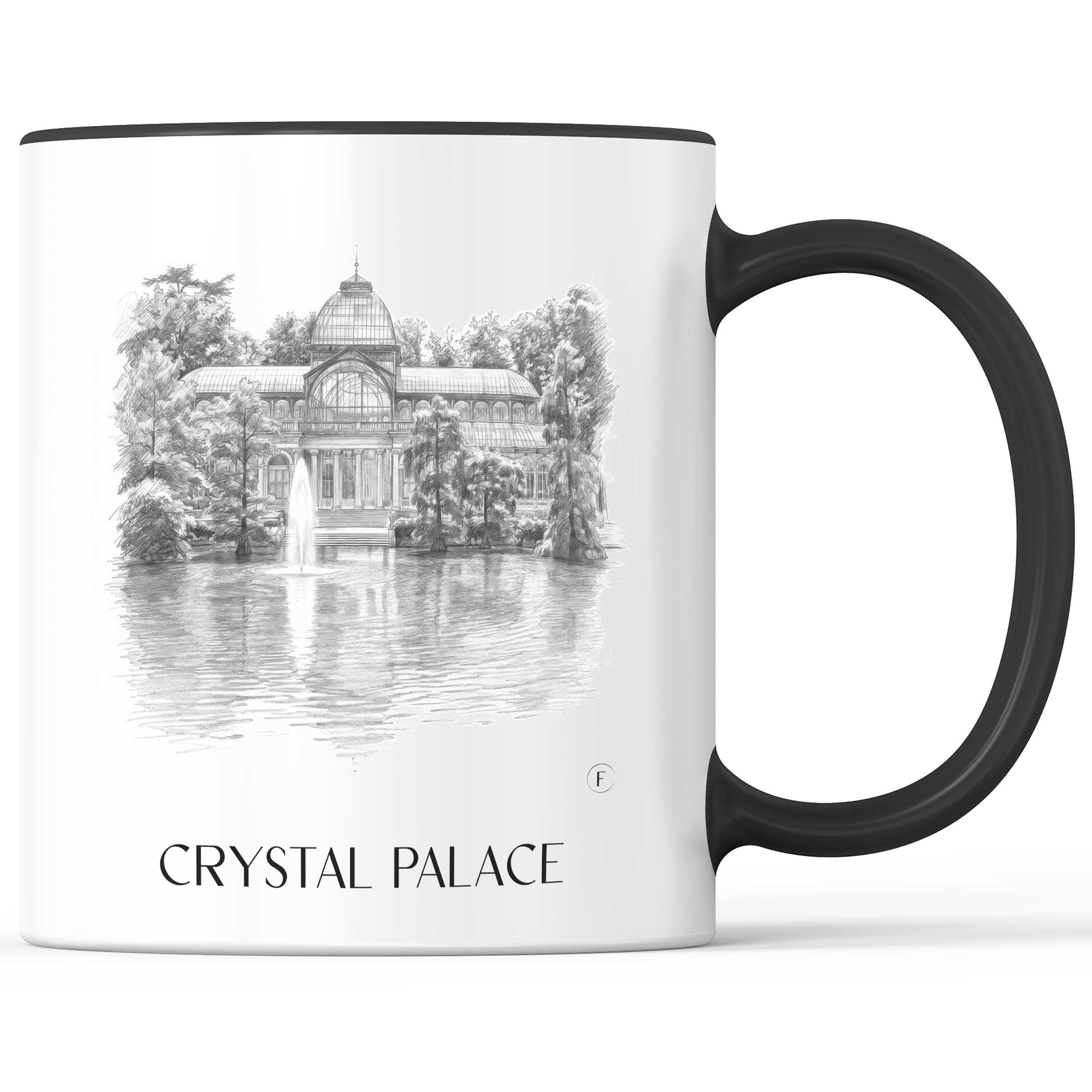 Palacio de Cristal Kaffeebecher - Madrid - Spanien Becher - Kaffeetasse im Zeichnung Stil