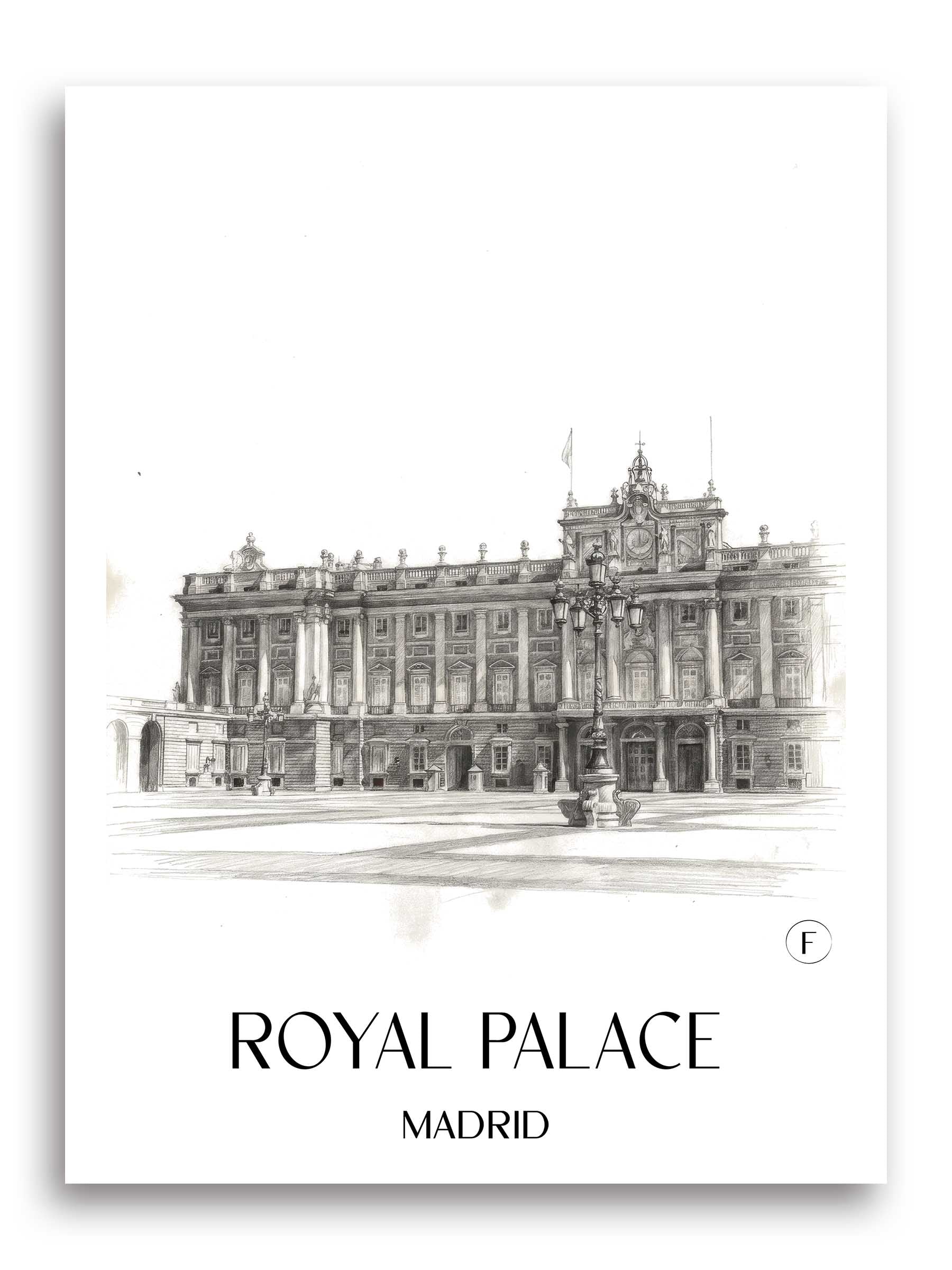 Palacio Real Poster - Madrid - Spanien Kunstdruck - Zeichnung von A4 bis A1