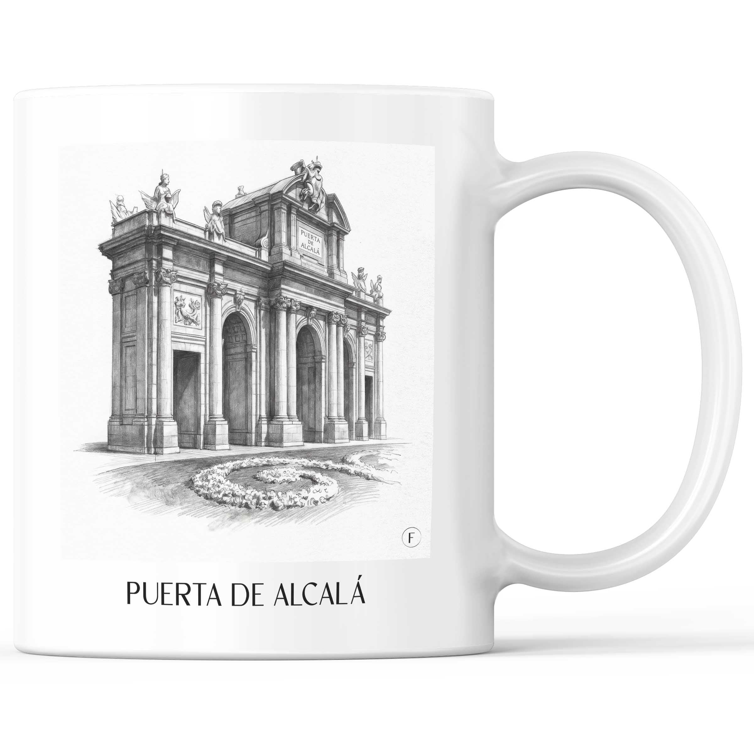 Puerta de Alcalá Kaffeebecher - Madrid - Spanien Becher - Kaffeetasse im Zeichnung Stil