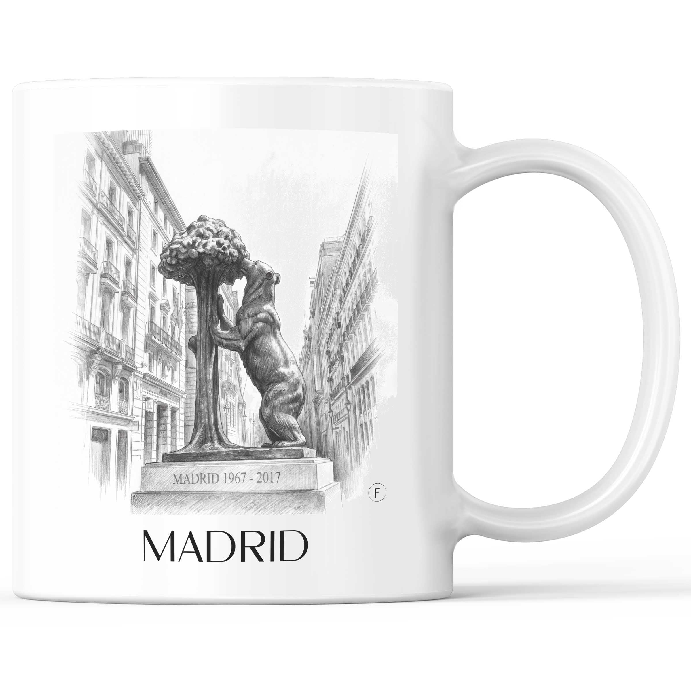 Madrid Kaffeebecher - Spanien - Spanien Becher - Kaffeetasse im Zeichnung Stil