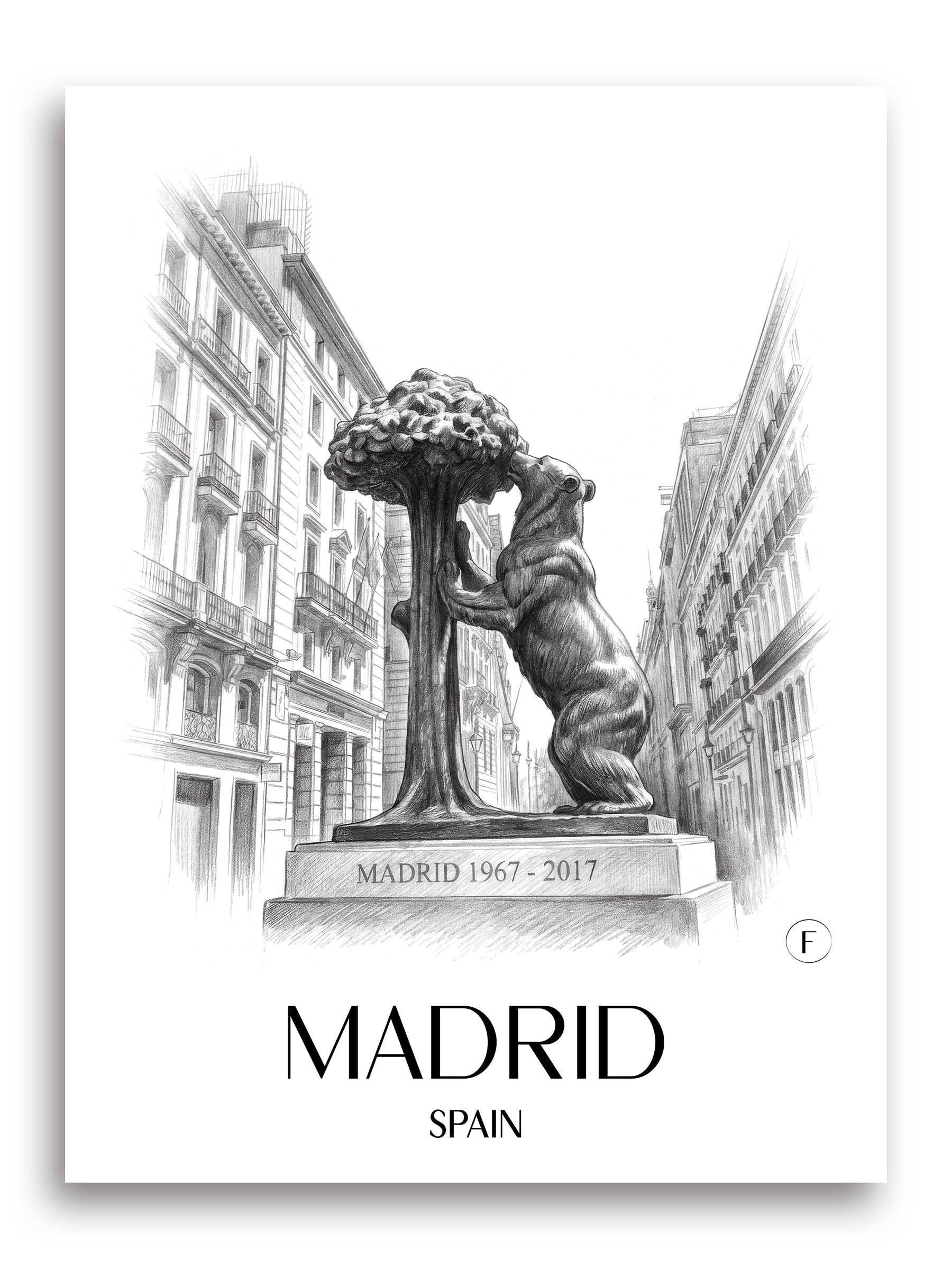 Madrid Poster - Spanien - Spanien Kunstdruck - Zeichnung von A4 bis A1