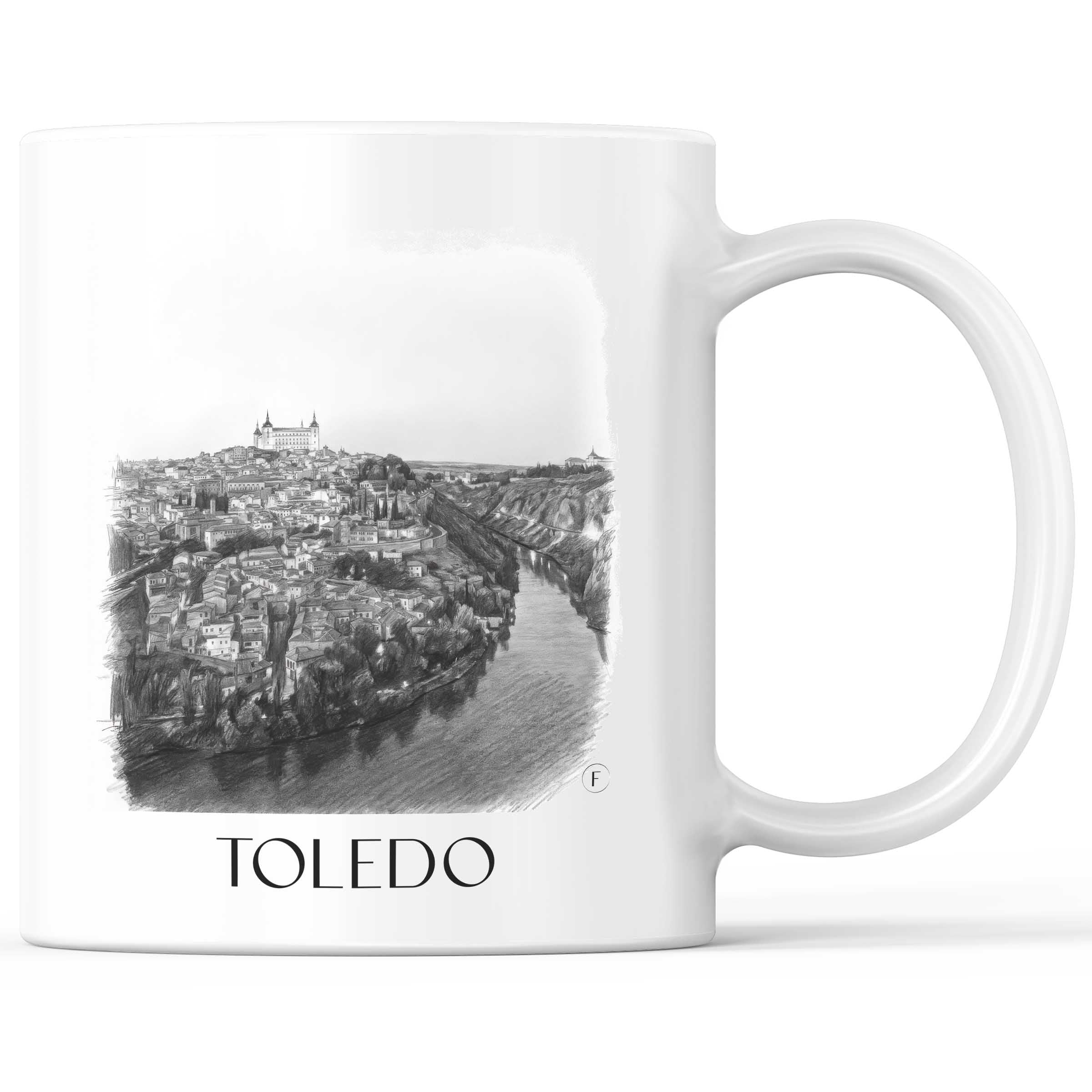 Toledo Kaffeebecher - Spanien - Spanien Becher - Kaffeetasse im Zeichnung Stil