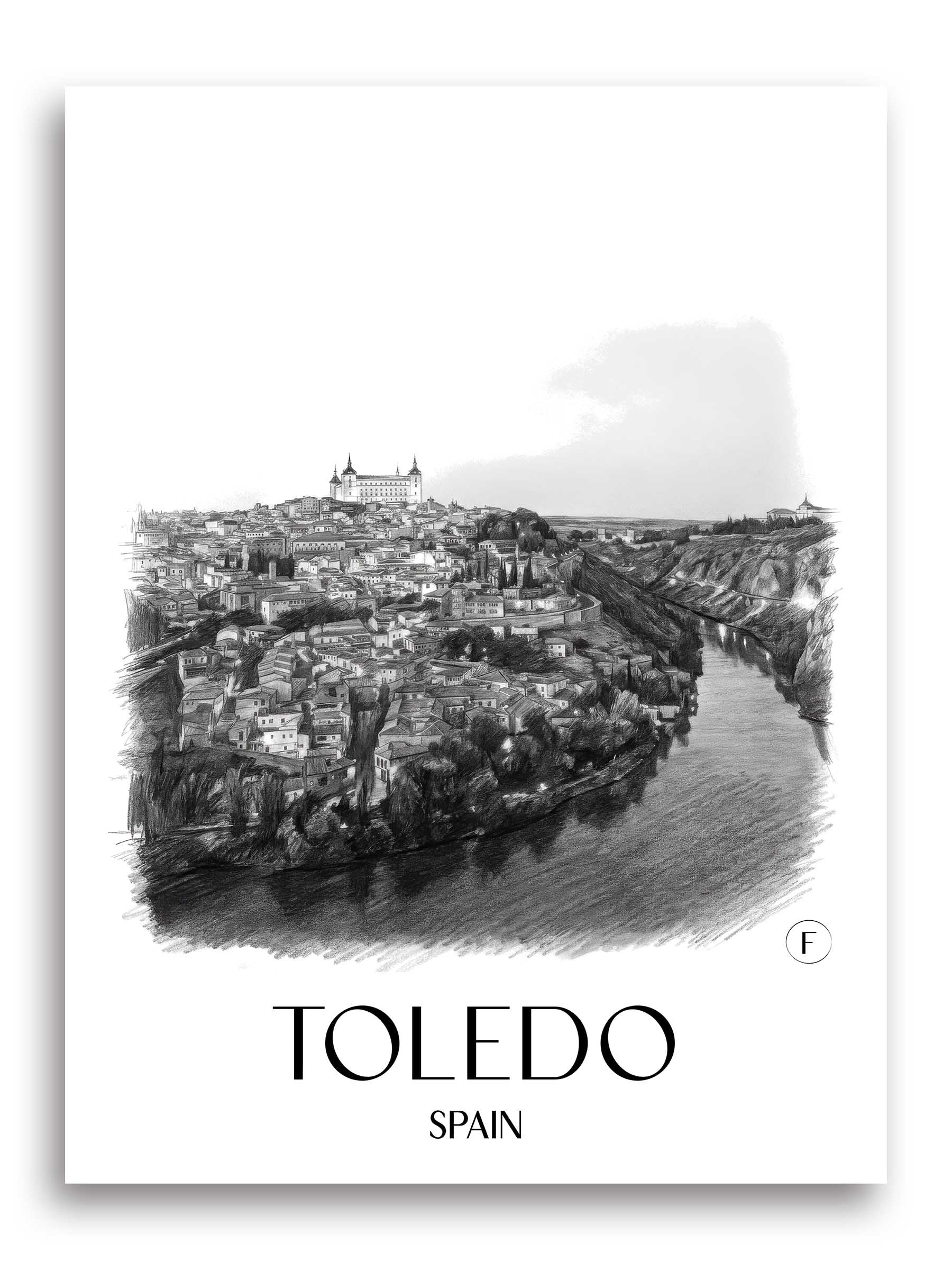 Toledo Poster - Spanien - Spanien Kunstdruck - Zeichnung von A4 bis A1