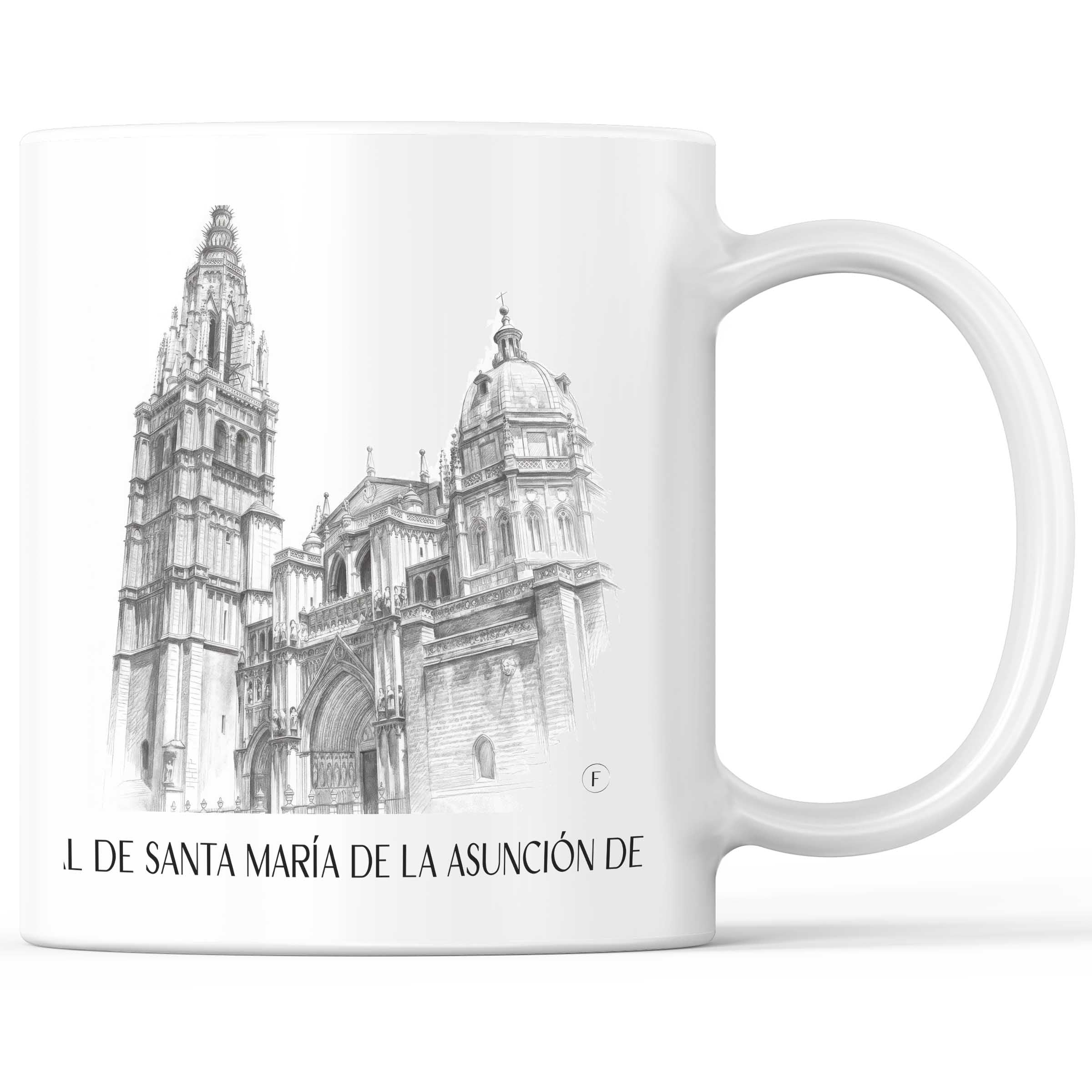 Catedral de Santa María Kaffeebecher - Toledo - Spanien Becher - Kaffeetasse im Zeichnung Stil