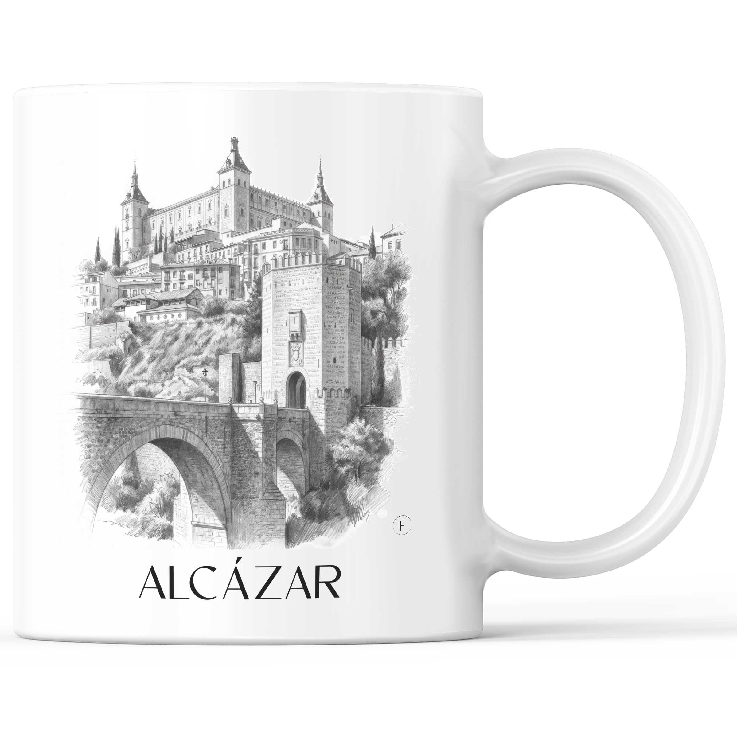 Alcázar Kaffeebecher - Toledo - Spanien Becher - Kaffeetasse im Zeichnung Stil