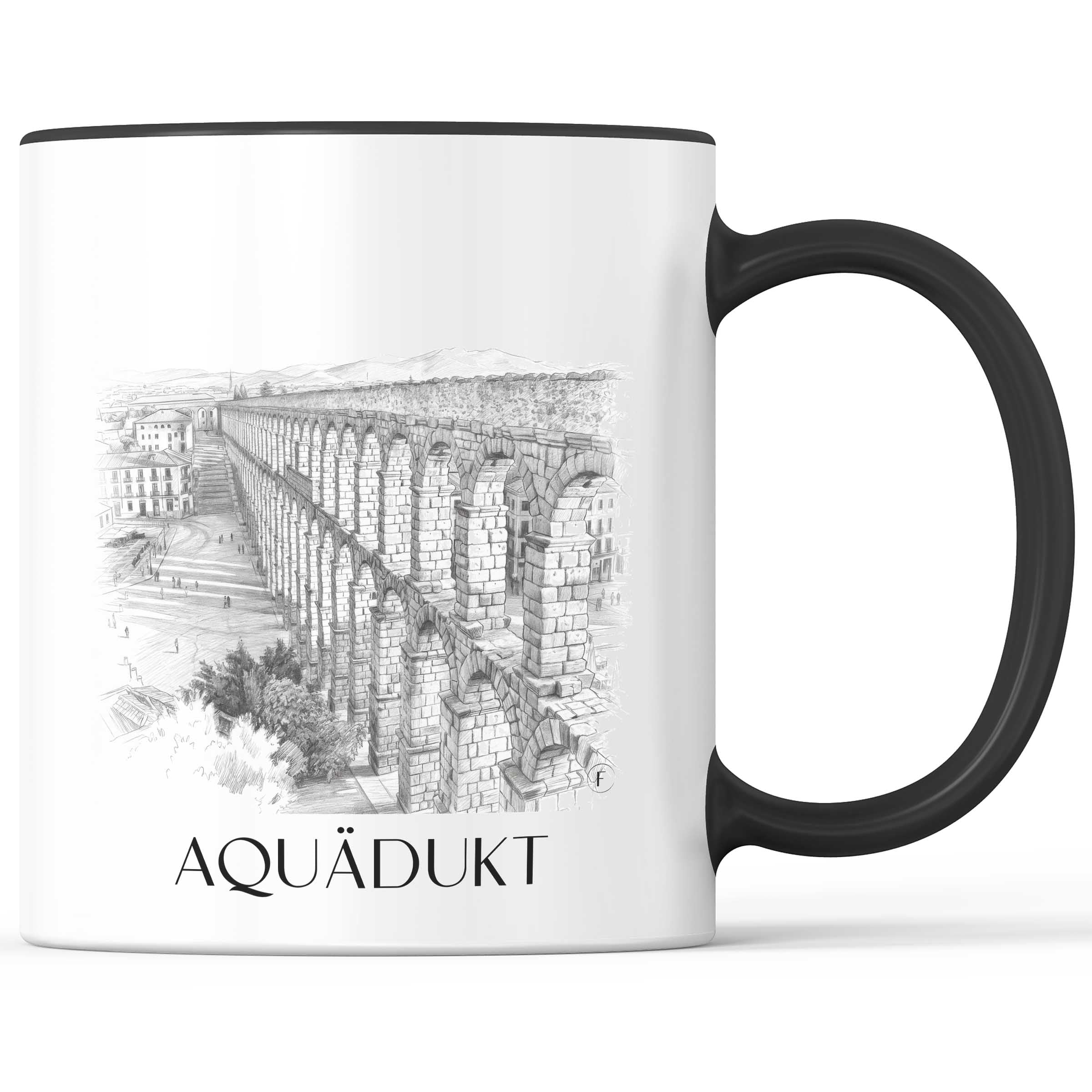 aquädukt-segovia-spanien-kaffeebecher-bleistift-zeichnung-drawing