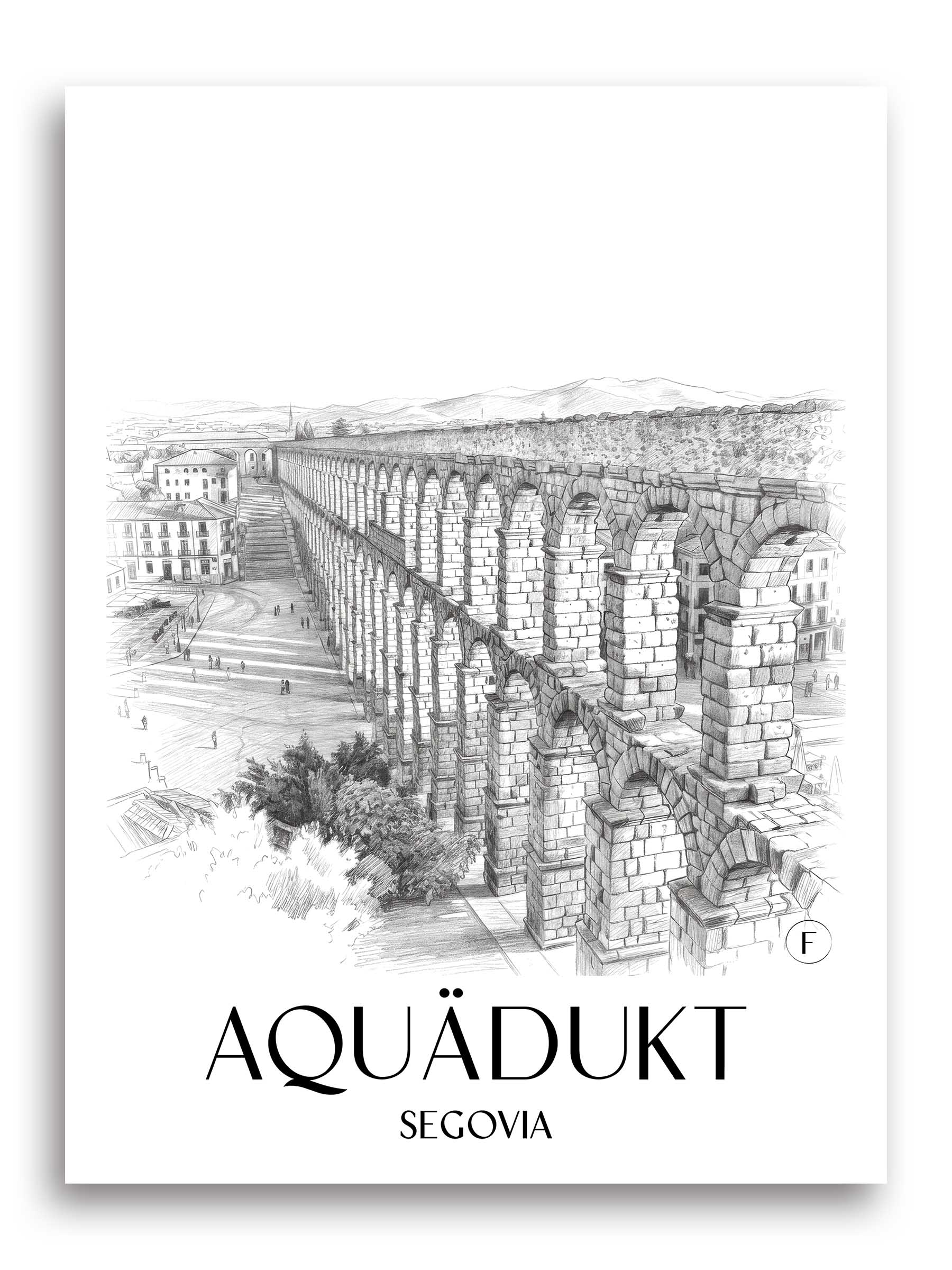 aquädukt-segovia-spanien-poster-bleistift-zeichnung-drawing