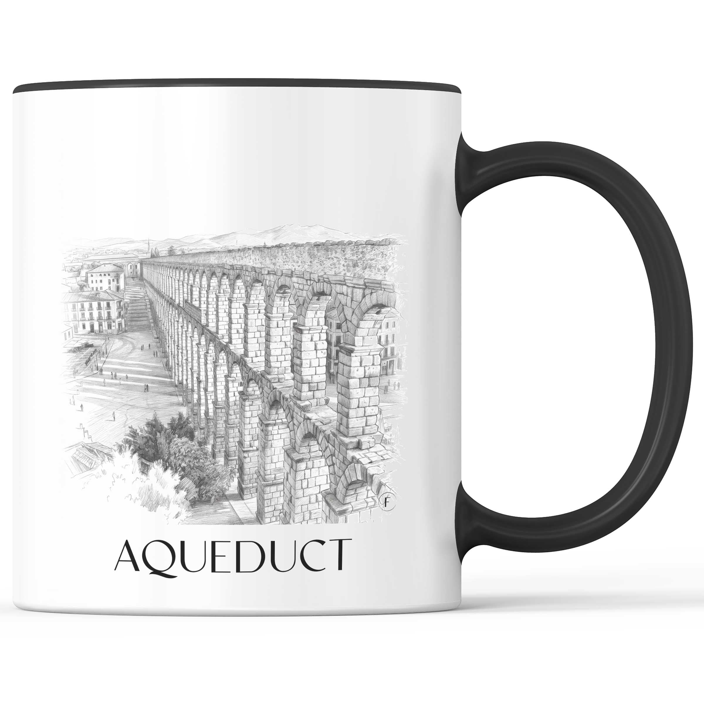 Aquädukt Kaffeebecher - Segovia - Spanien Becher - Kaffeetasse im Zeichnung Stil