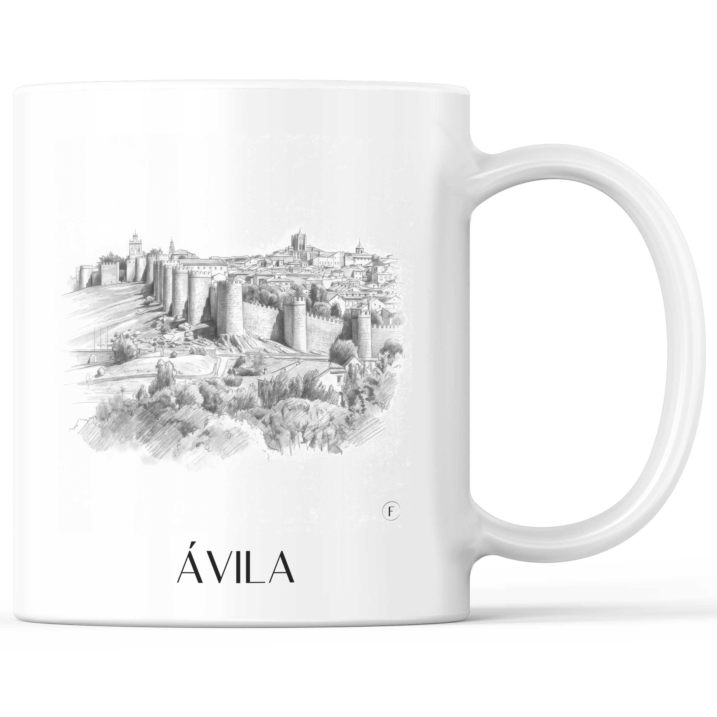 Ávila Kaffeebecher - Spanien - Spanien Becher - Kaffeetasse im Zeichnung Stil