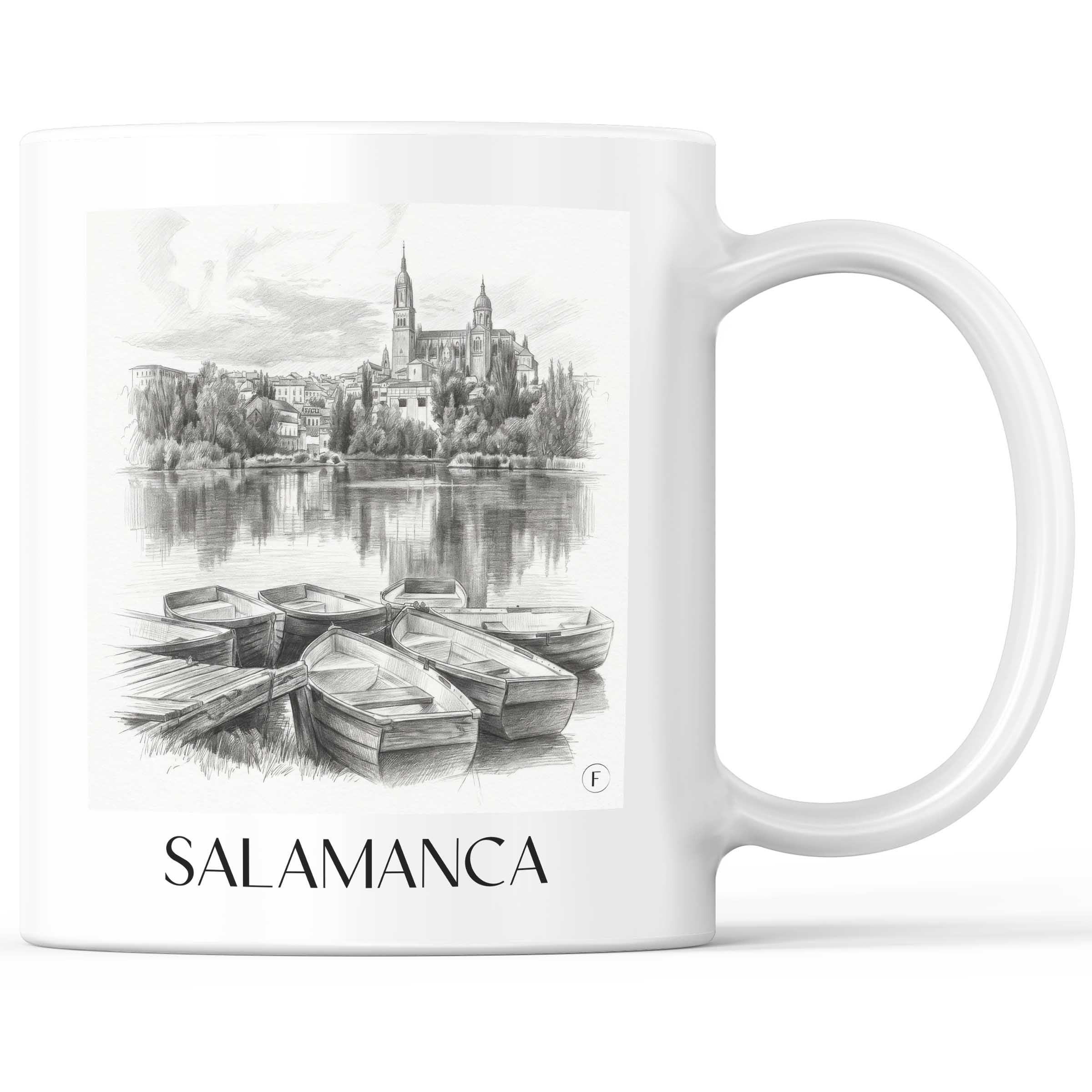 Salamanca Kaffeebecher - Spanien - Spanien Becher - Kaffeetasse im Zeichnung Stil