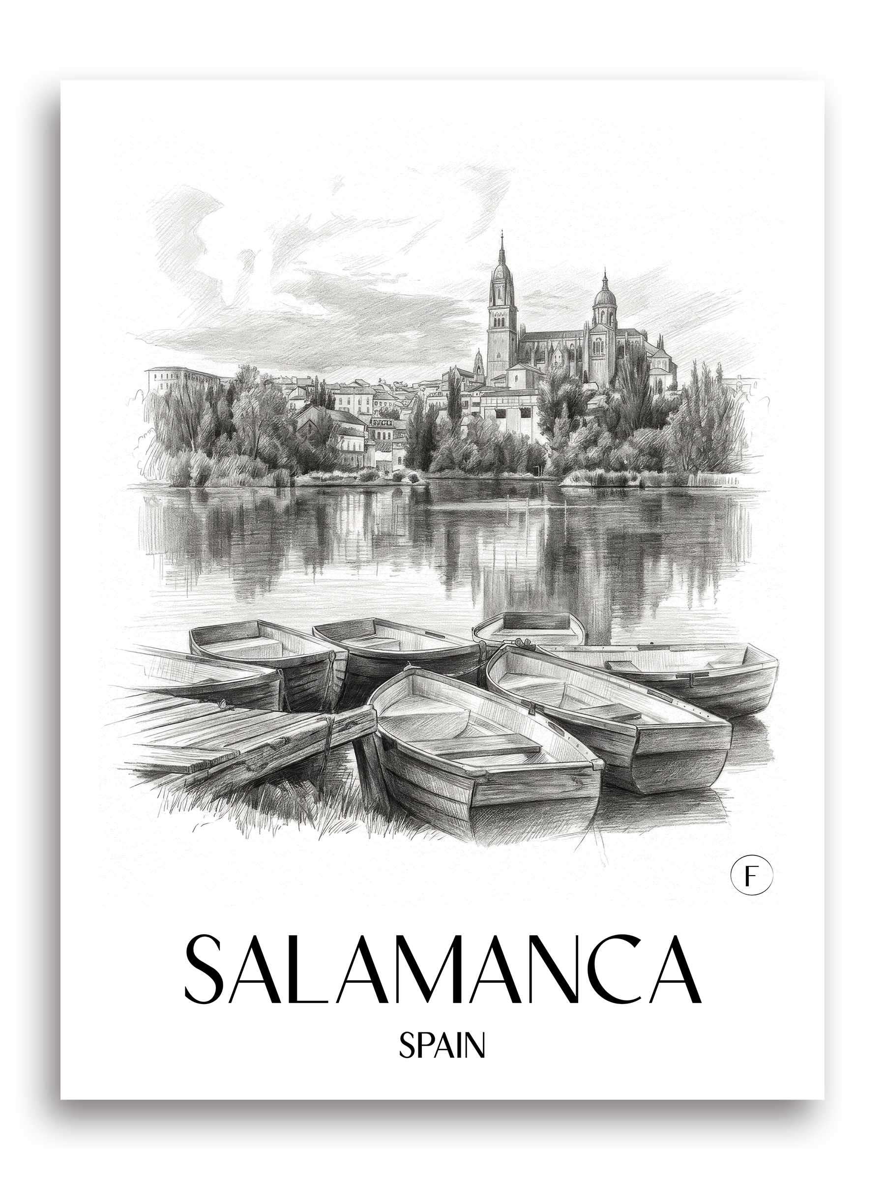Salamanca Poster - Spanien - Spanien Kunstdruck - Zeichnung von A4 bis A1