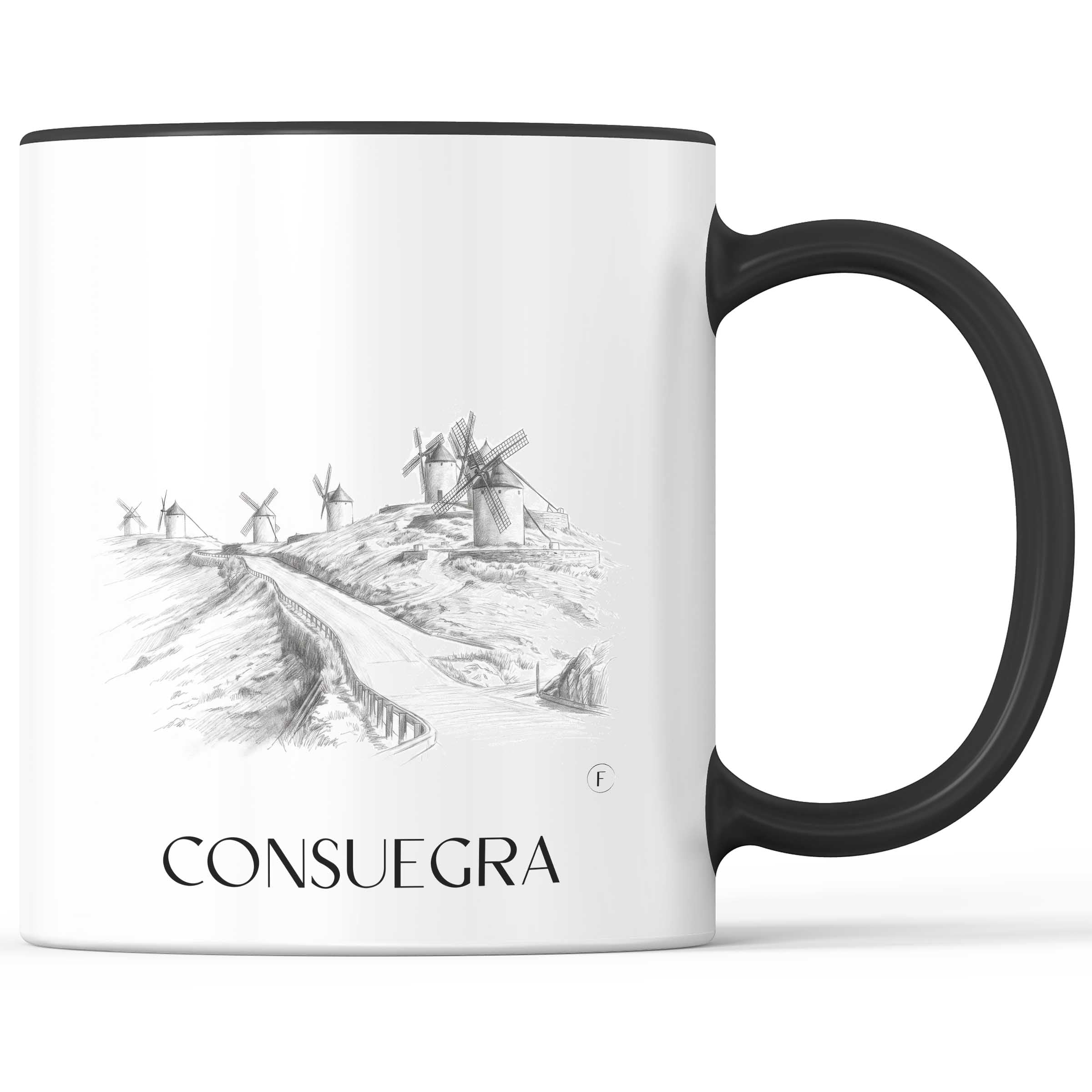 Consuegra Kaffeebecher - Spanien - Spanien Becher - Kaffeetasse im Zeichnung Stil